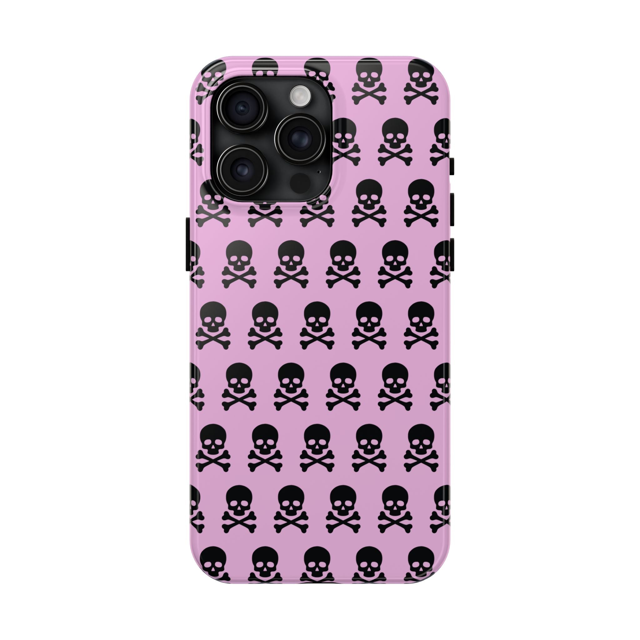 Pink Punk Skull Print Phone Case