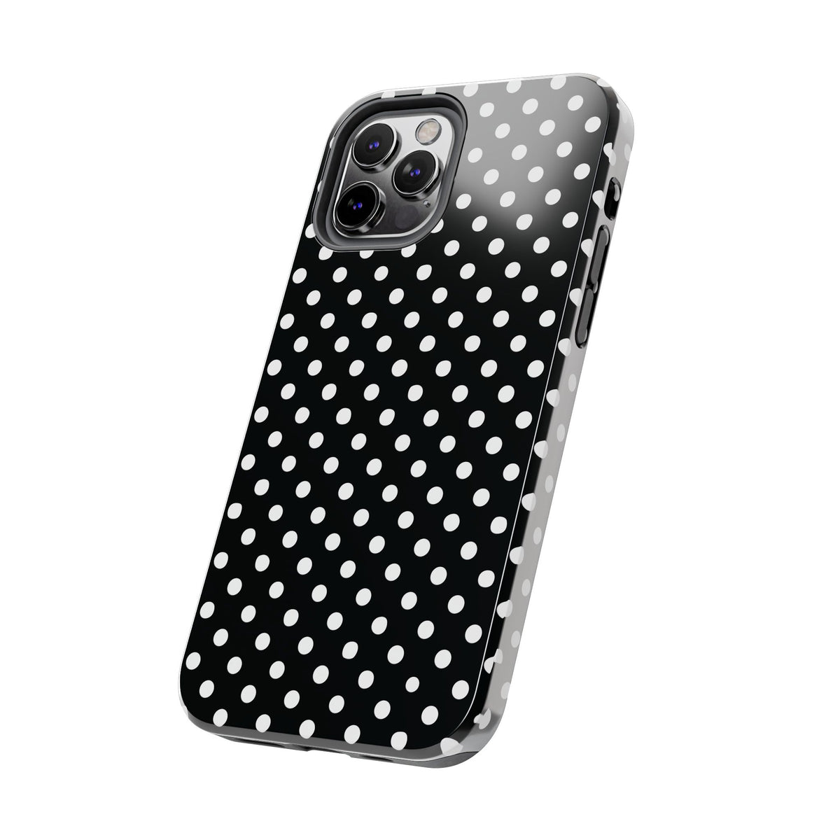 Black and White Polka Dot Phone Case  - Tough Impact-Resistant Case