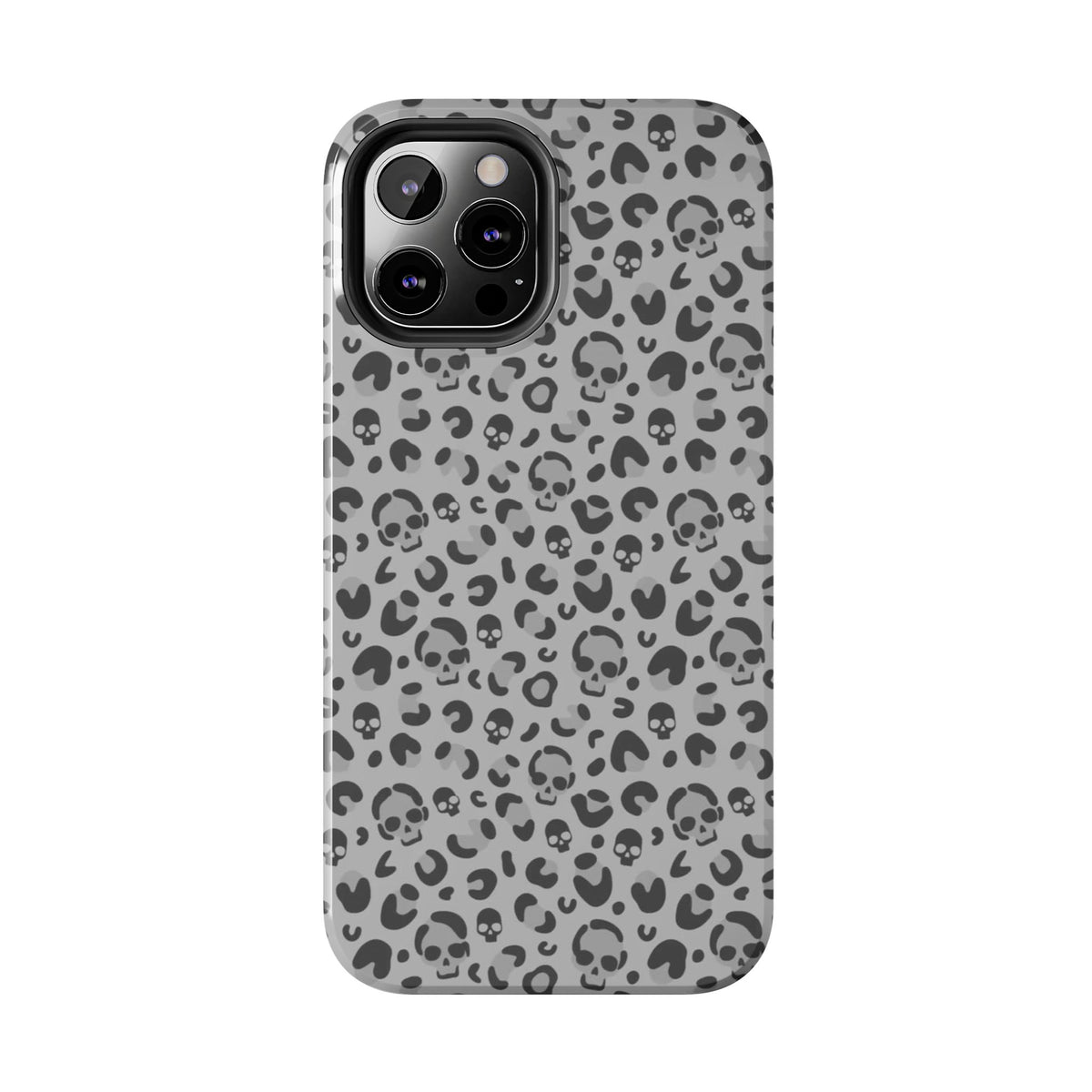 Skull Cheetah Grey Leopard Phone Case