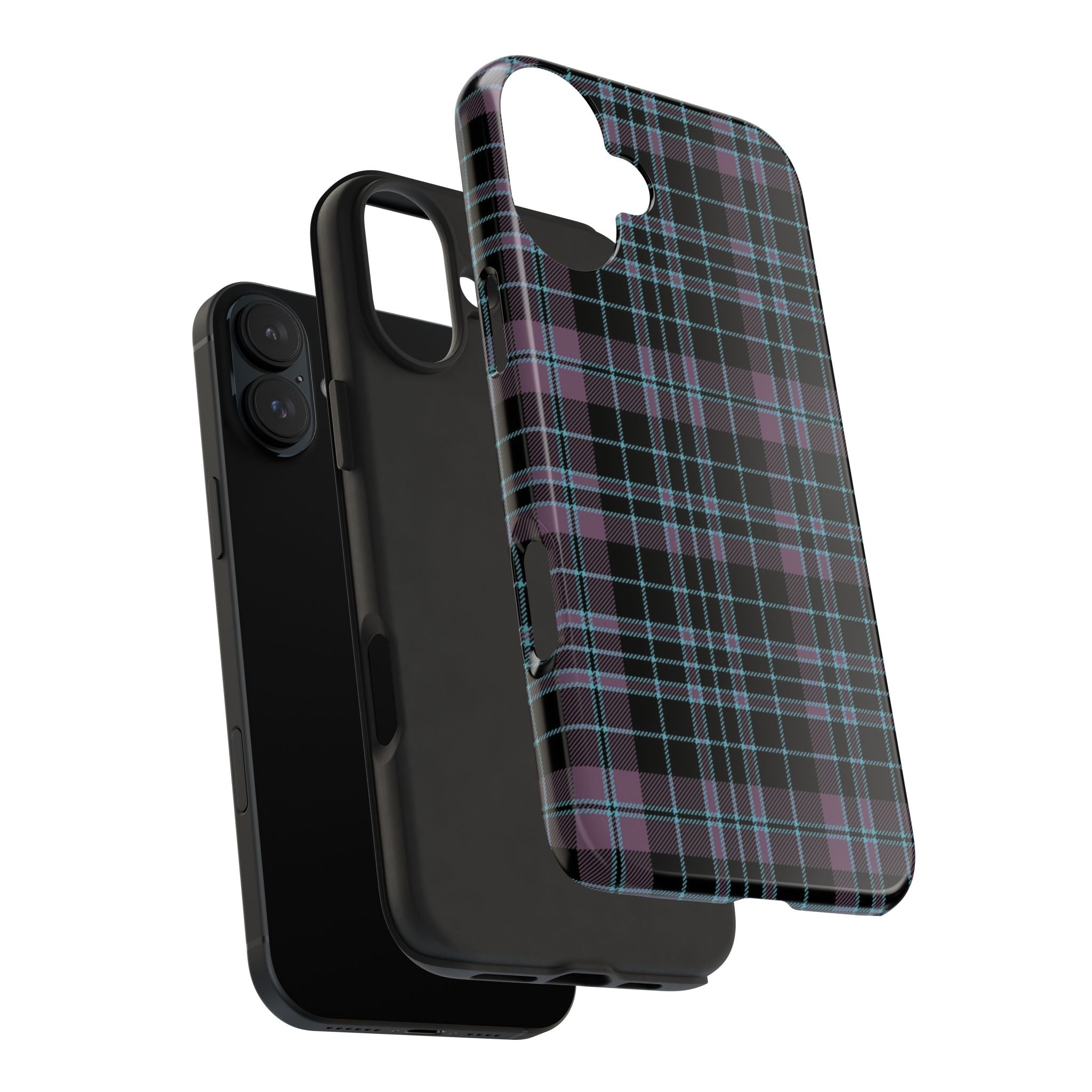 Punk Purple and Blue Plaid Phone Case