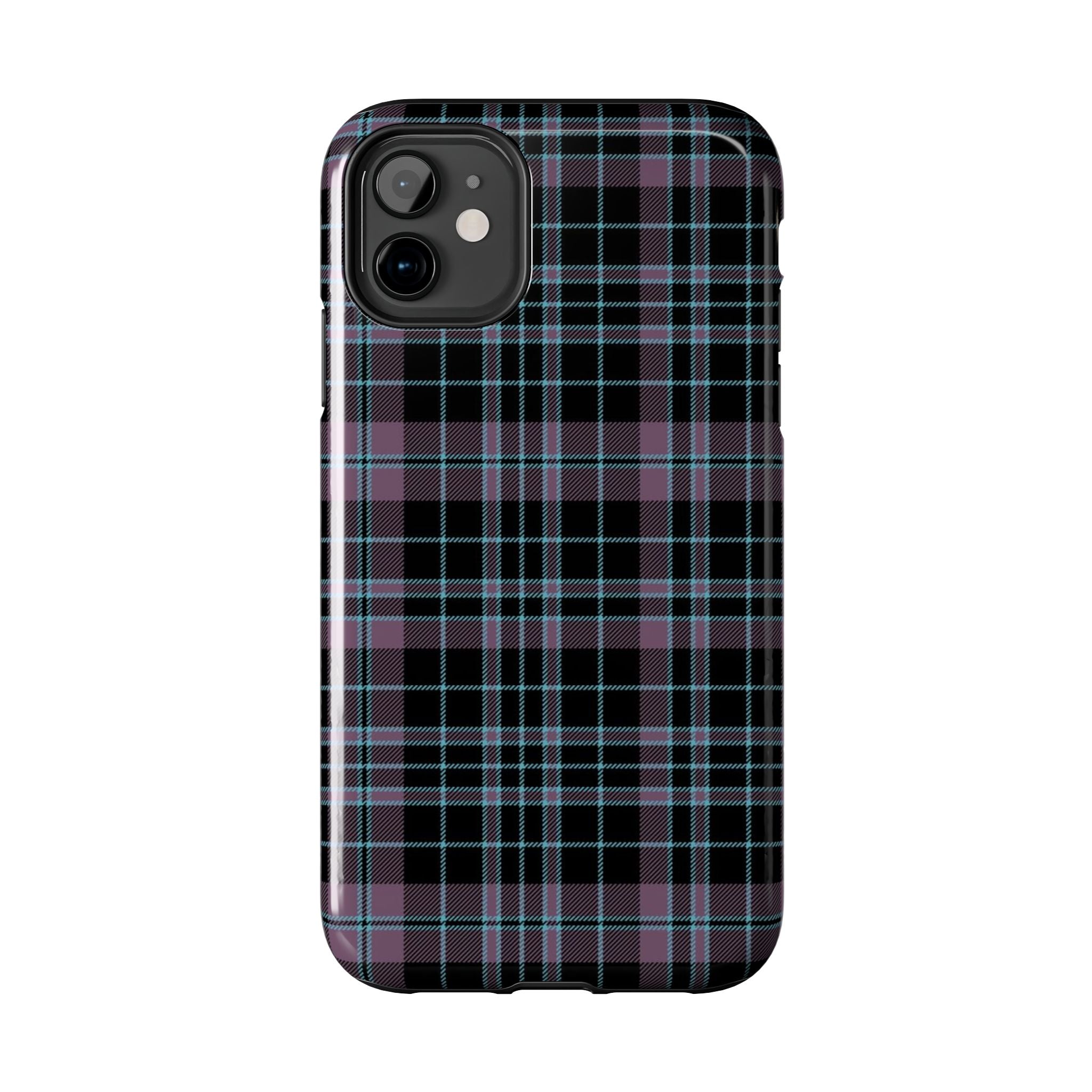 Punk Purple and Blue Plaid Phone Case