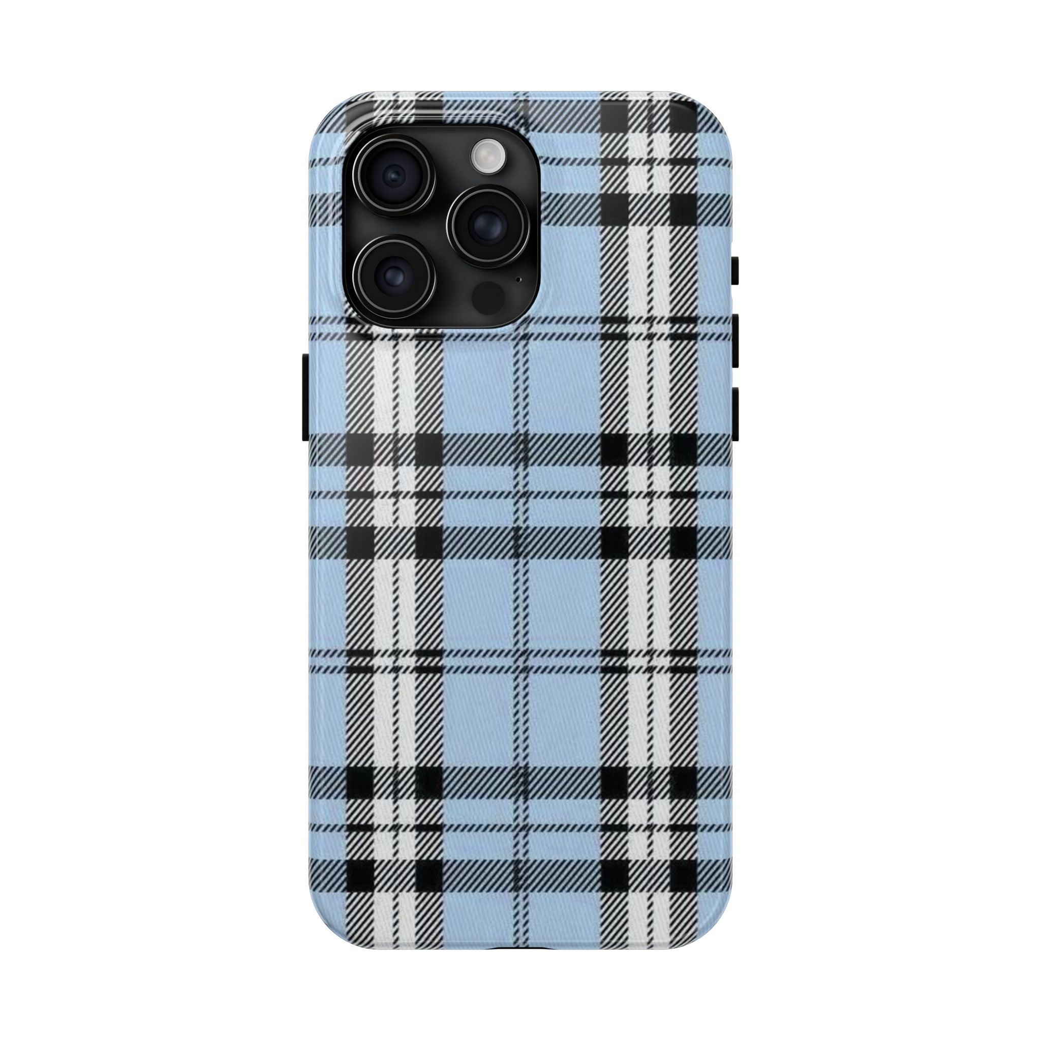 Light Baby Blue Gingham Plaid Phone Case