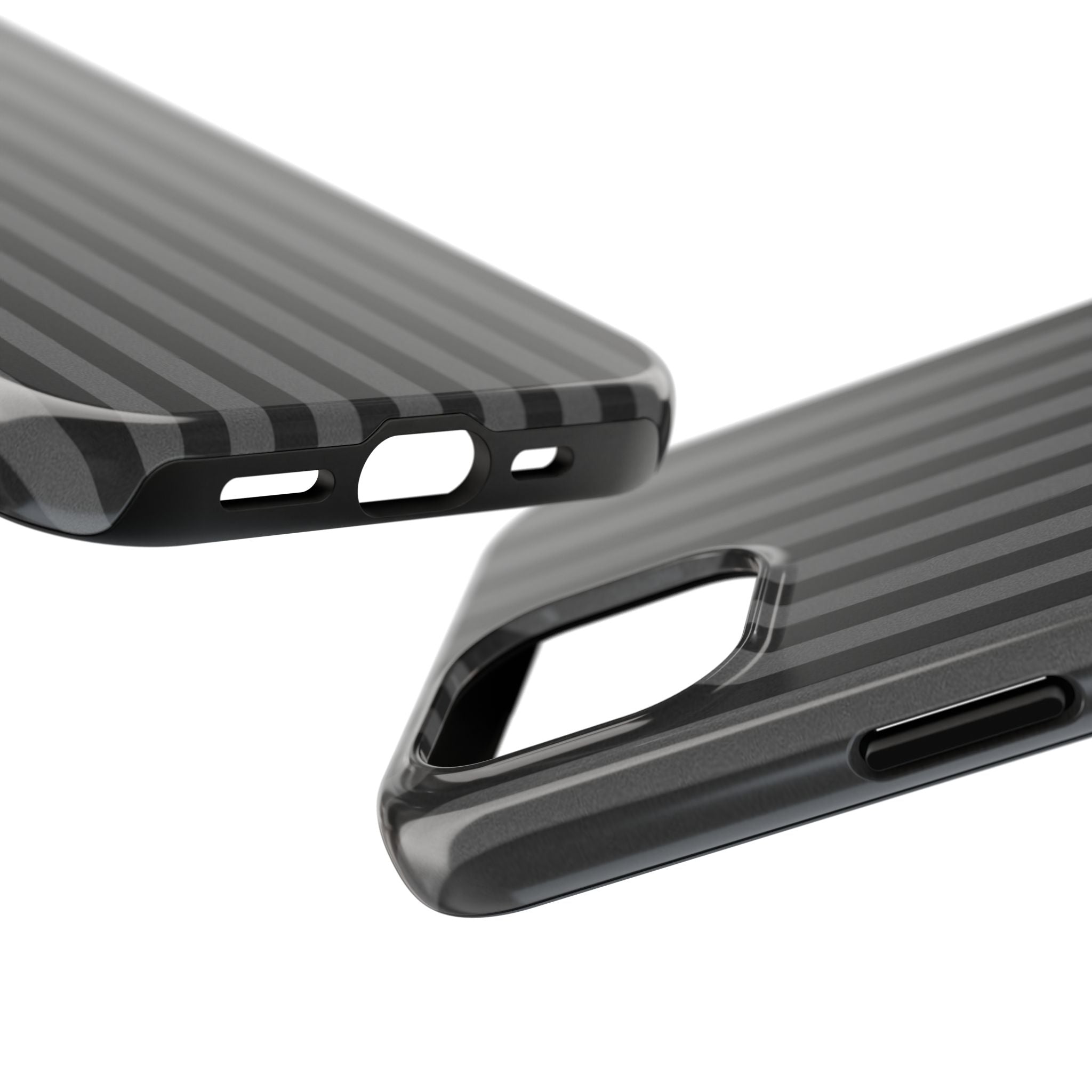 Dark Grey and Black Stripes Phone Case