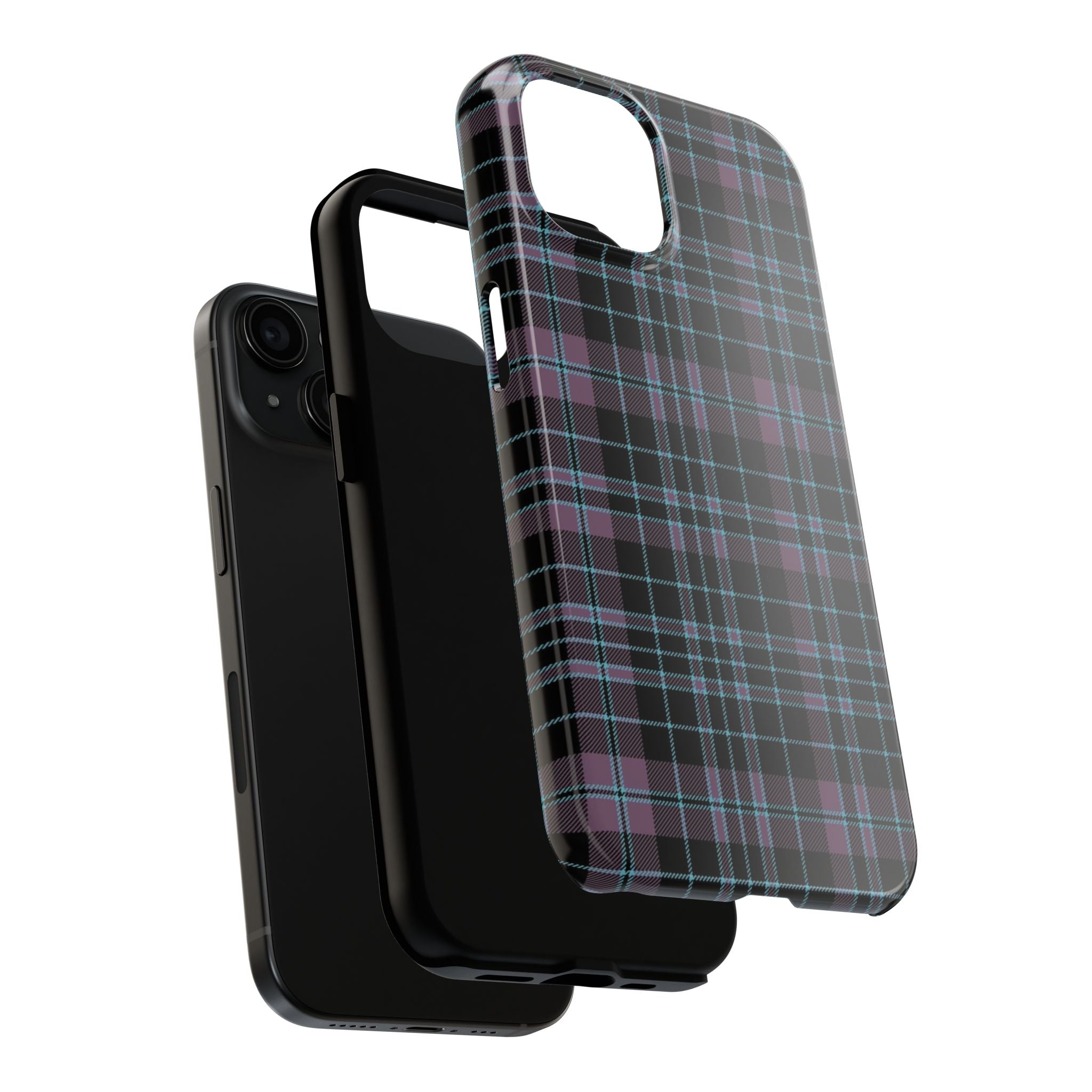 Punk Purple and Blue Plaid Phone Case