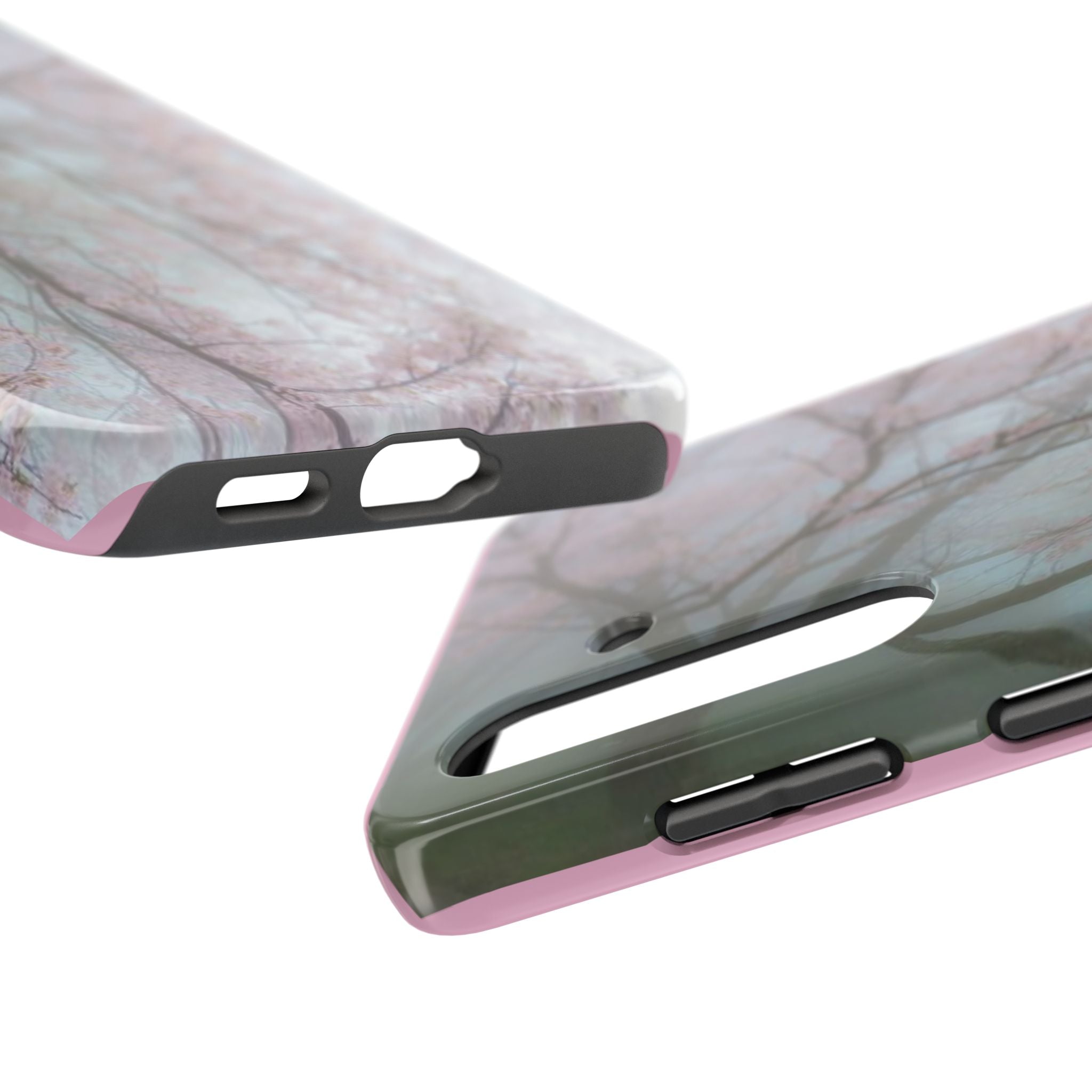 Foggy Cherry Blossom Cyber Phone Case  - Tough Impact-Resistant Case