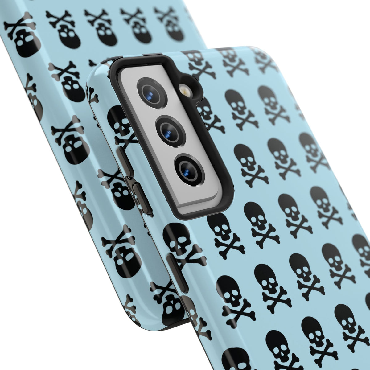 Blue Punk Skull Print Phone Case