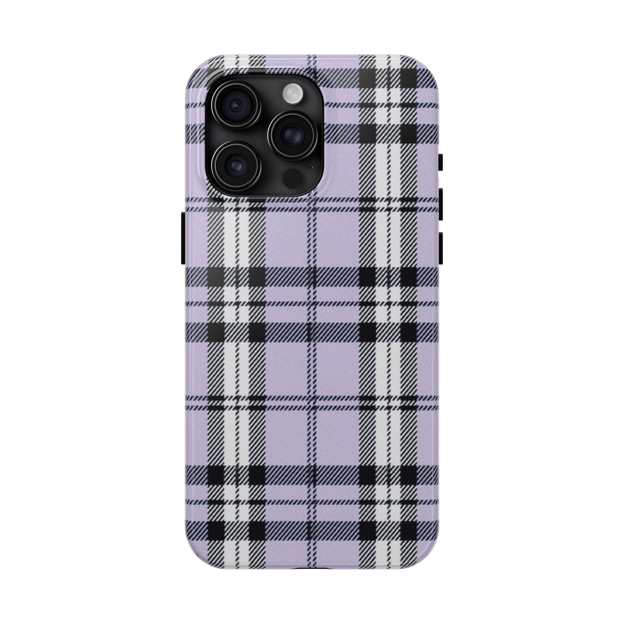 Lavender Light Purple Gingham Plaid Phone Case  - Tough Impact-Resistant Case