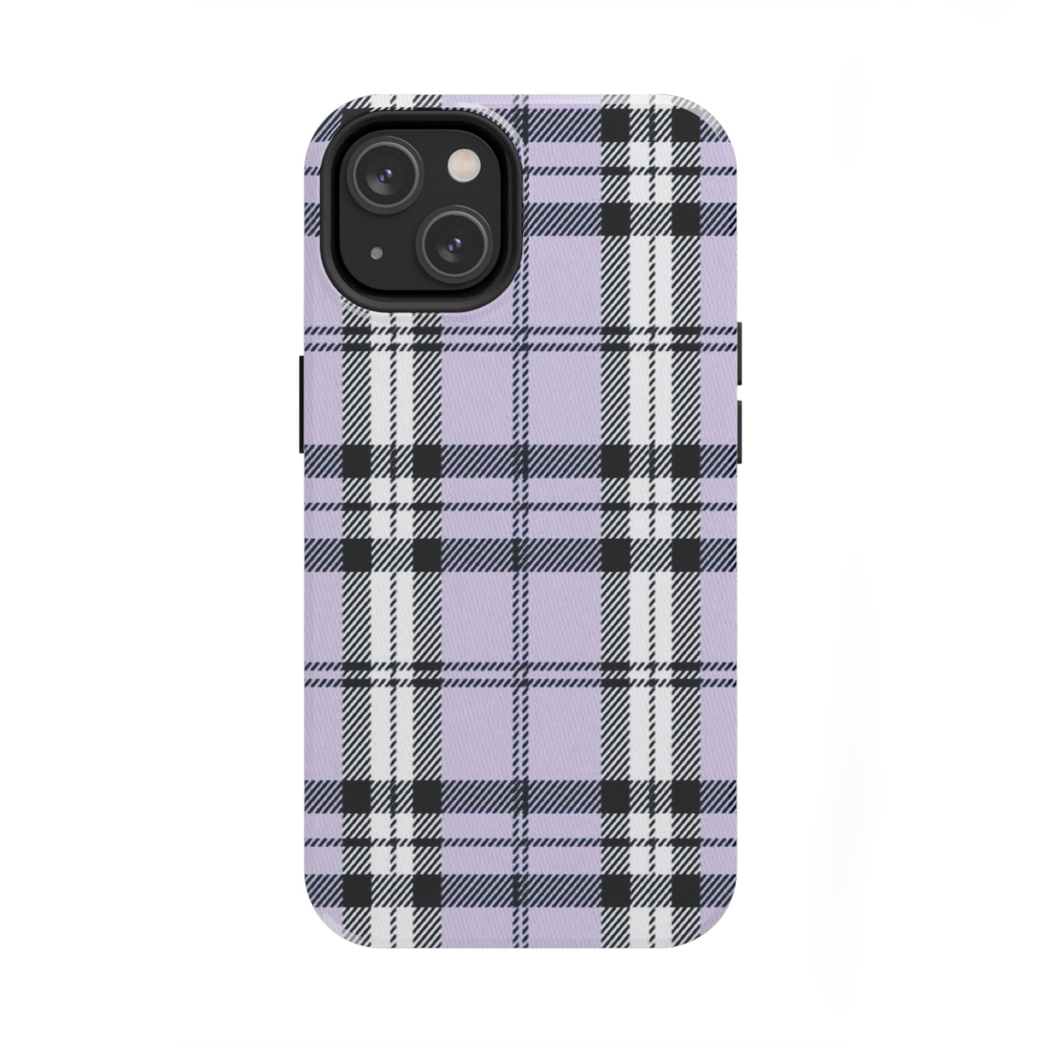 Lavender Light Purple Gingham Plaid Phone Case  - Tough Impact-Resistant Case
