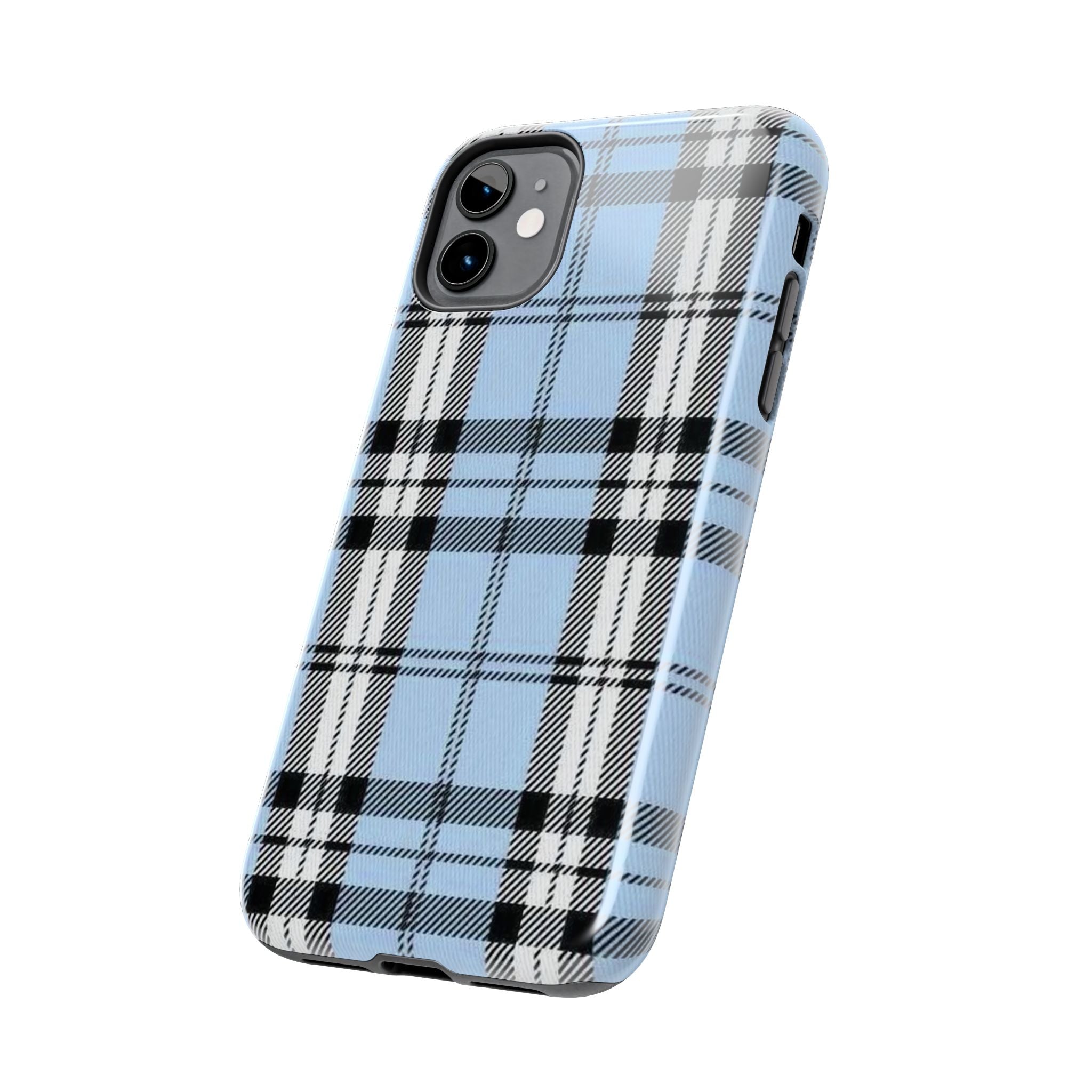 Light Baby Blue Gingham Plaid Phone Case
