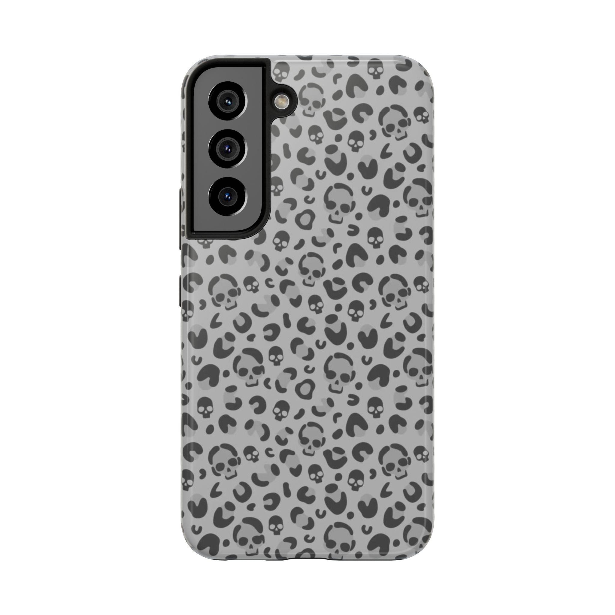 Skull Cheetah Grey Leopard Phone Case