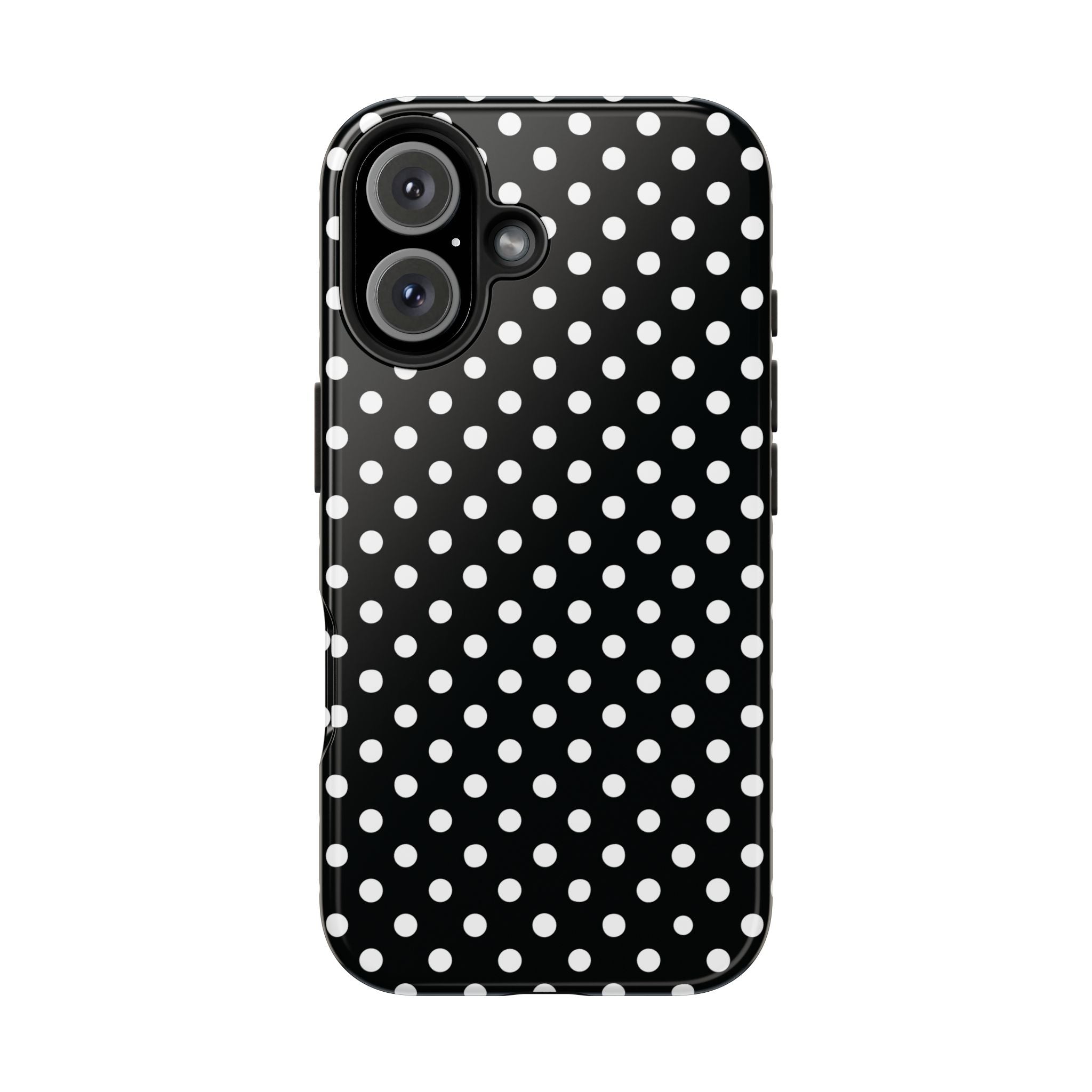 Black and White Polka Dot Phone Case  - Tough Impact-Resistant Case