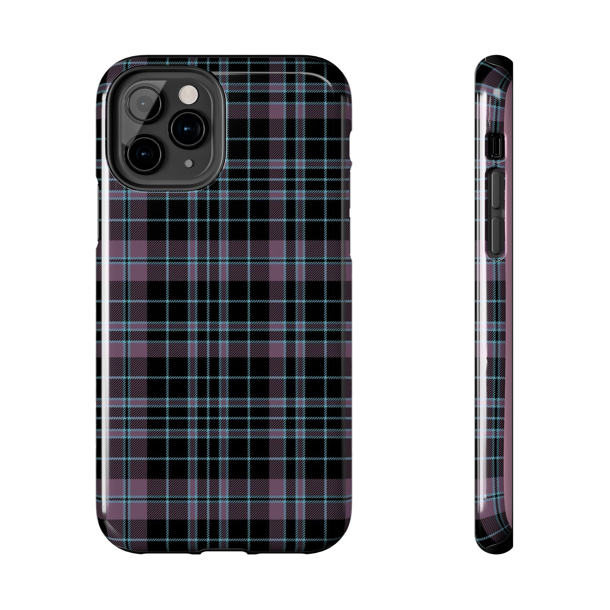 Punk Purple and Blue Plaid Phone Case