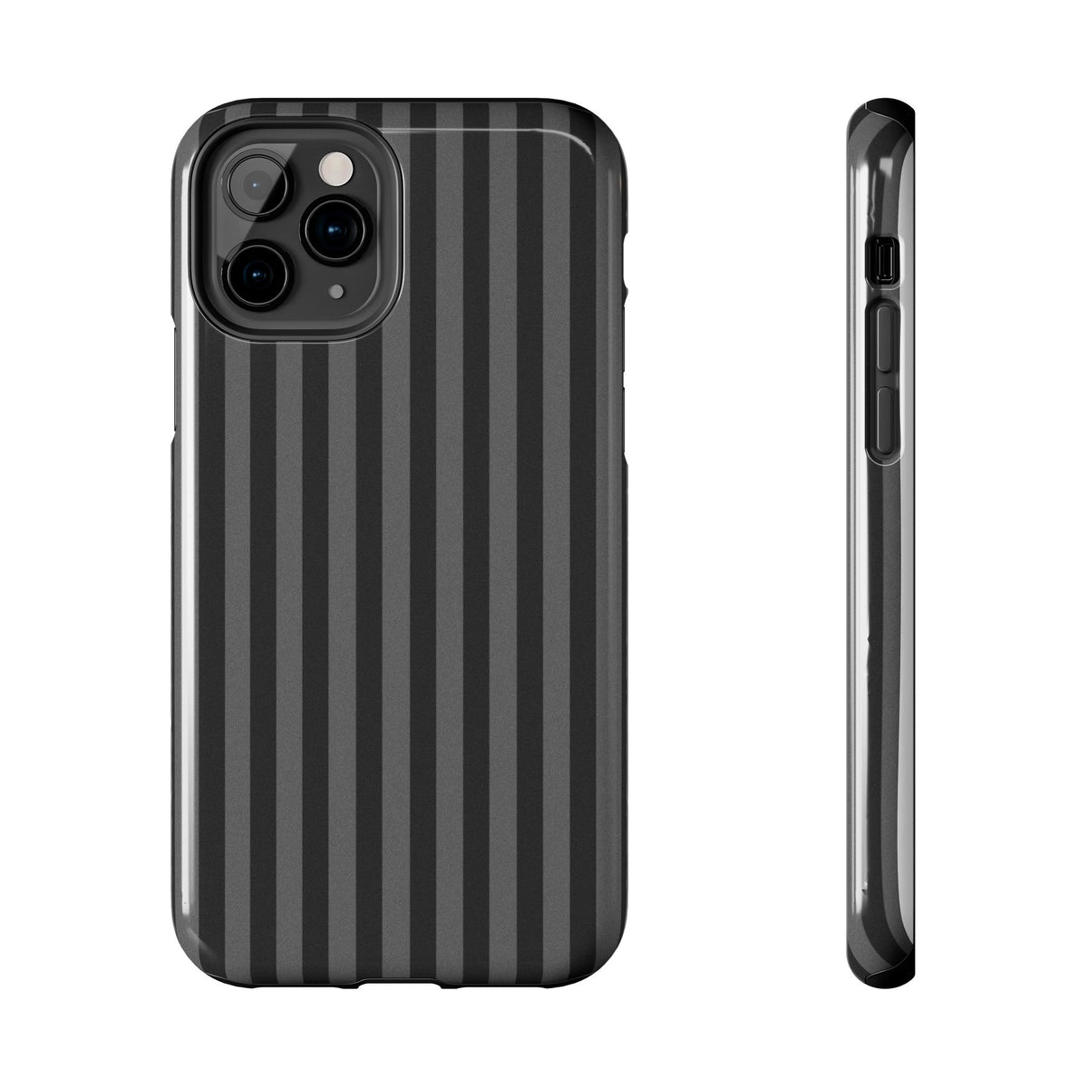 Dark Grey and Black Stripes Phone Case