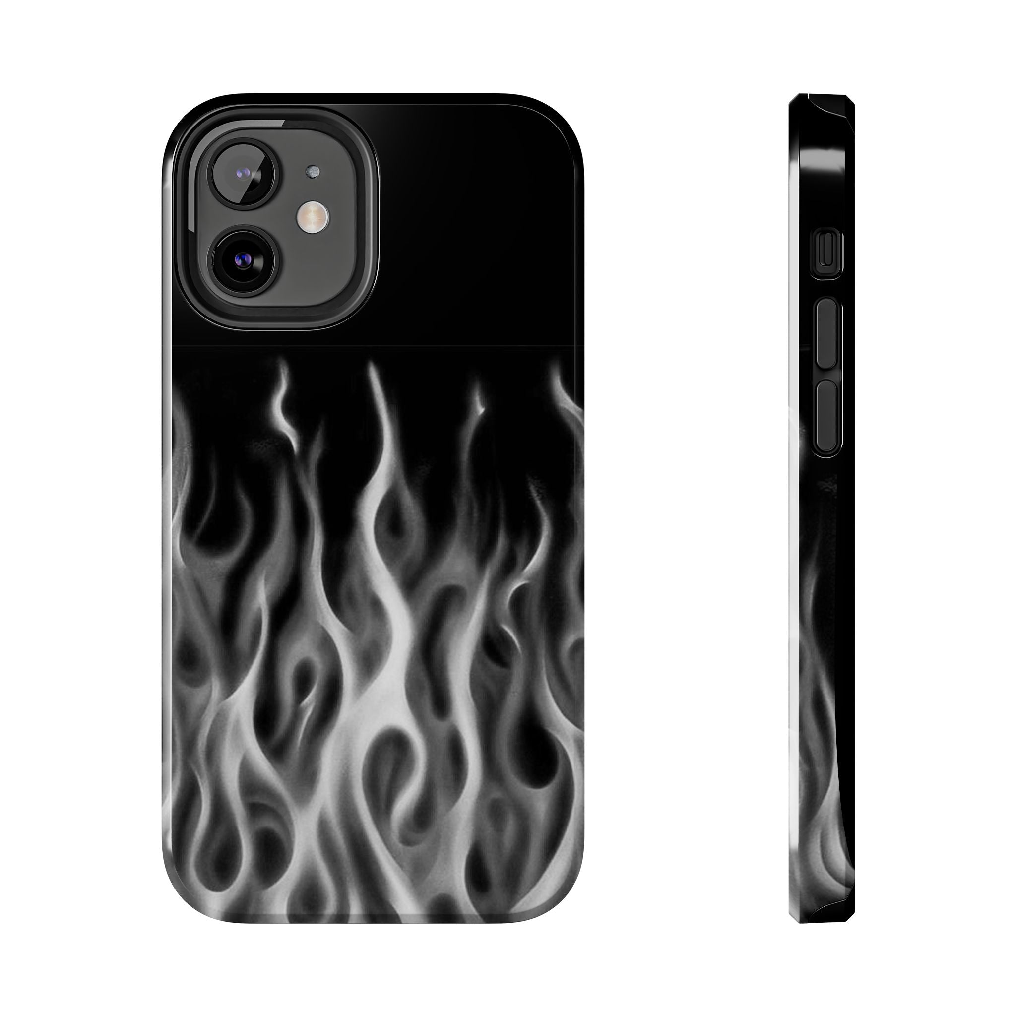 White Airbrush Flames Phone Case  - Tough Impact-Resistant Case