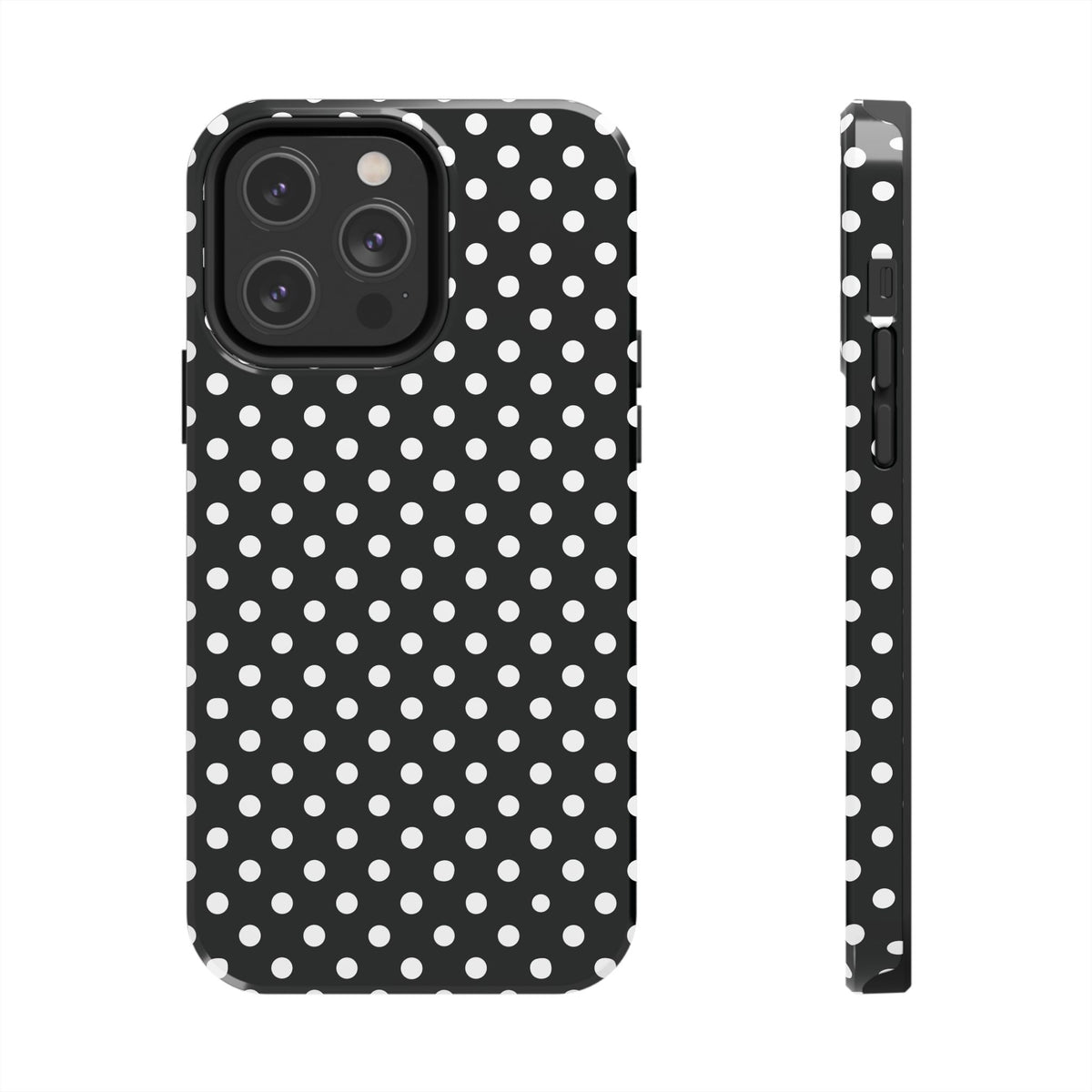 Black and White Polka Dot Phone Case  - Tough Impact-Resistant Case