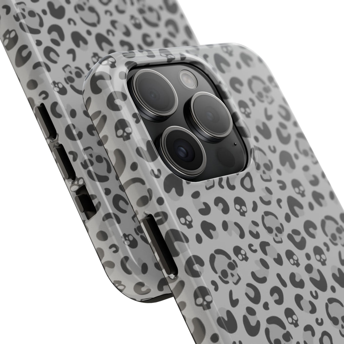Skull Cheetah Grey Leopard Phone Case