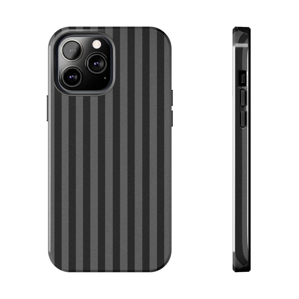 Dark Grey and Black Stripes Phone Case