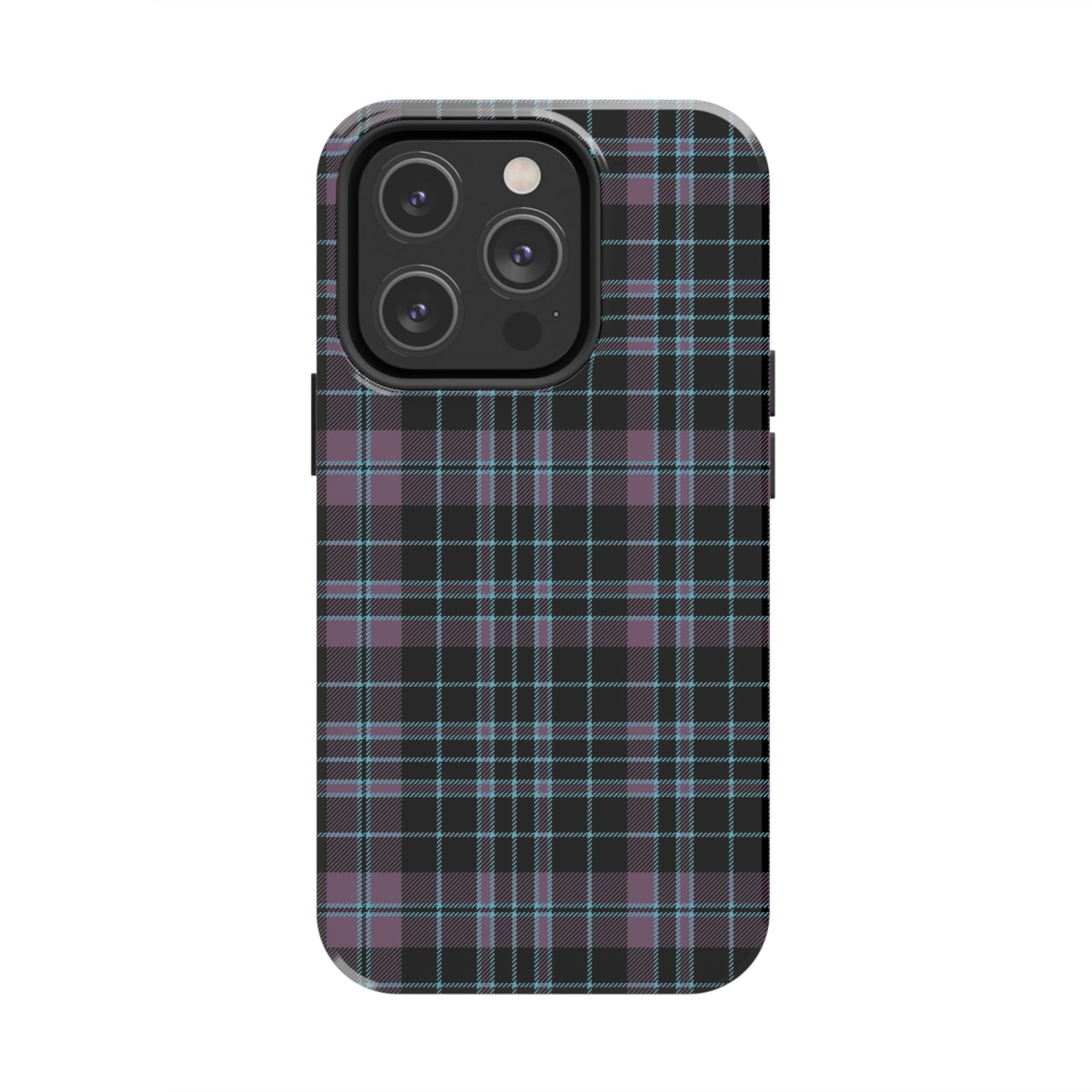 Punk Purple and Blue Plaid Phone Case