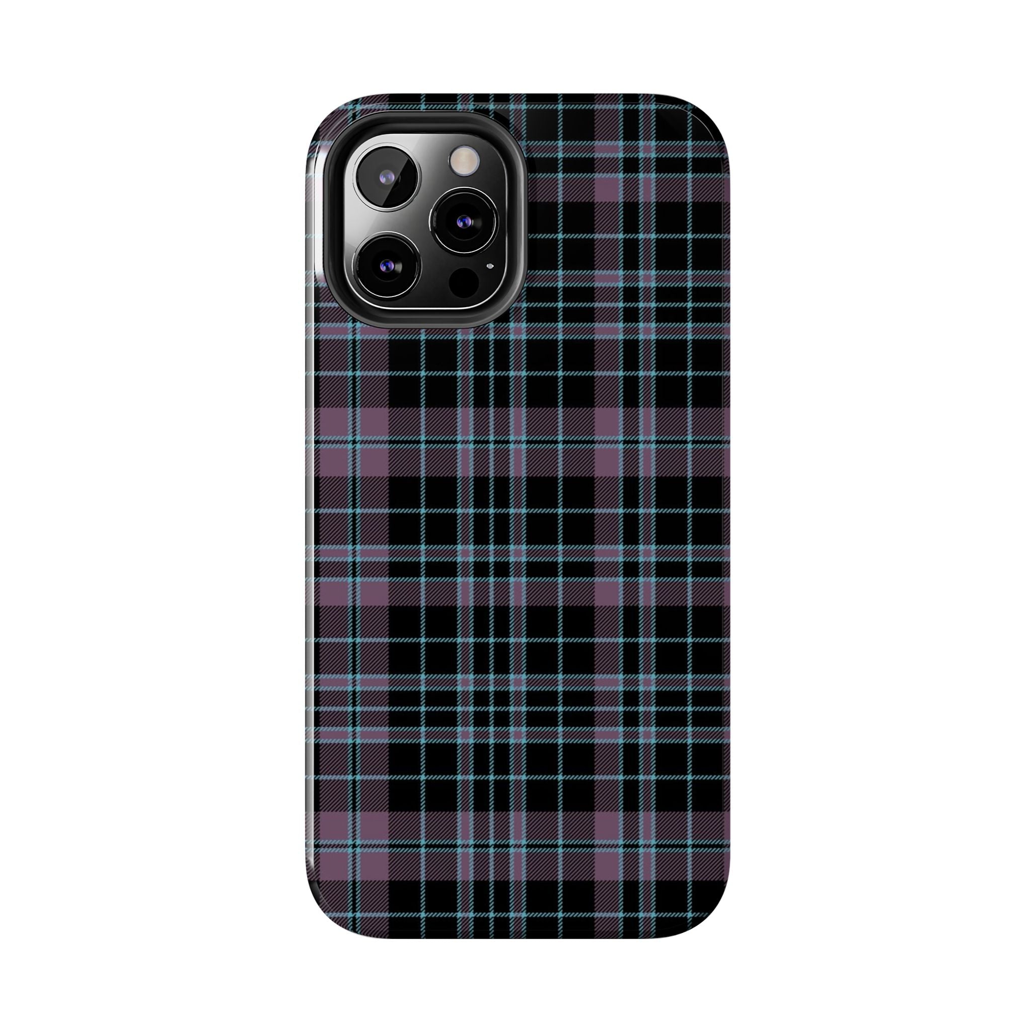 Punk Purple and Blue Plaid Phone Case
