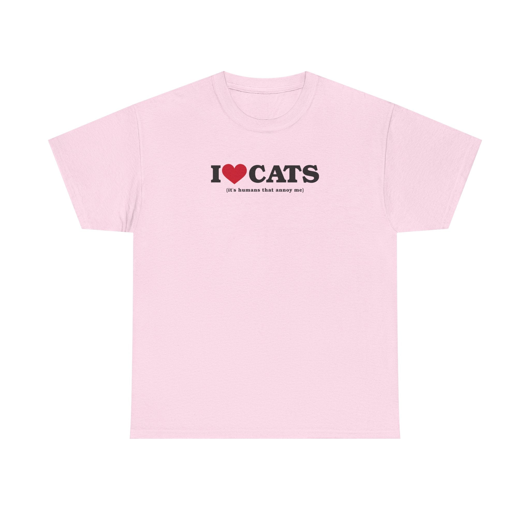 I Heart Cats (It's Humans That Annoy Me) 100% Cotton Tee