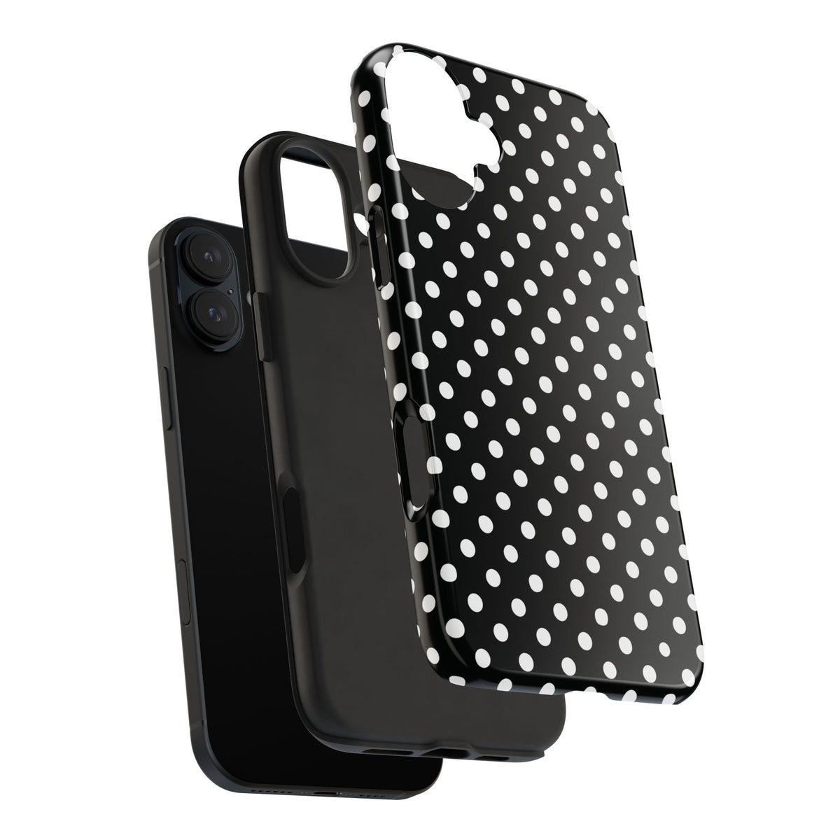 Black and White Polka Dot Phone Case  - Tough Impact-Resistant Case
