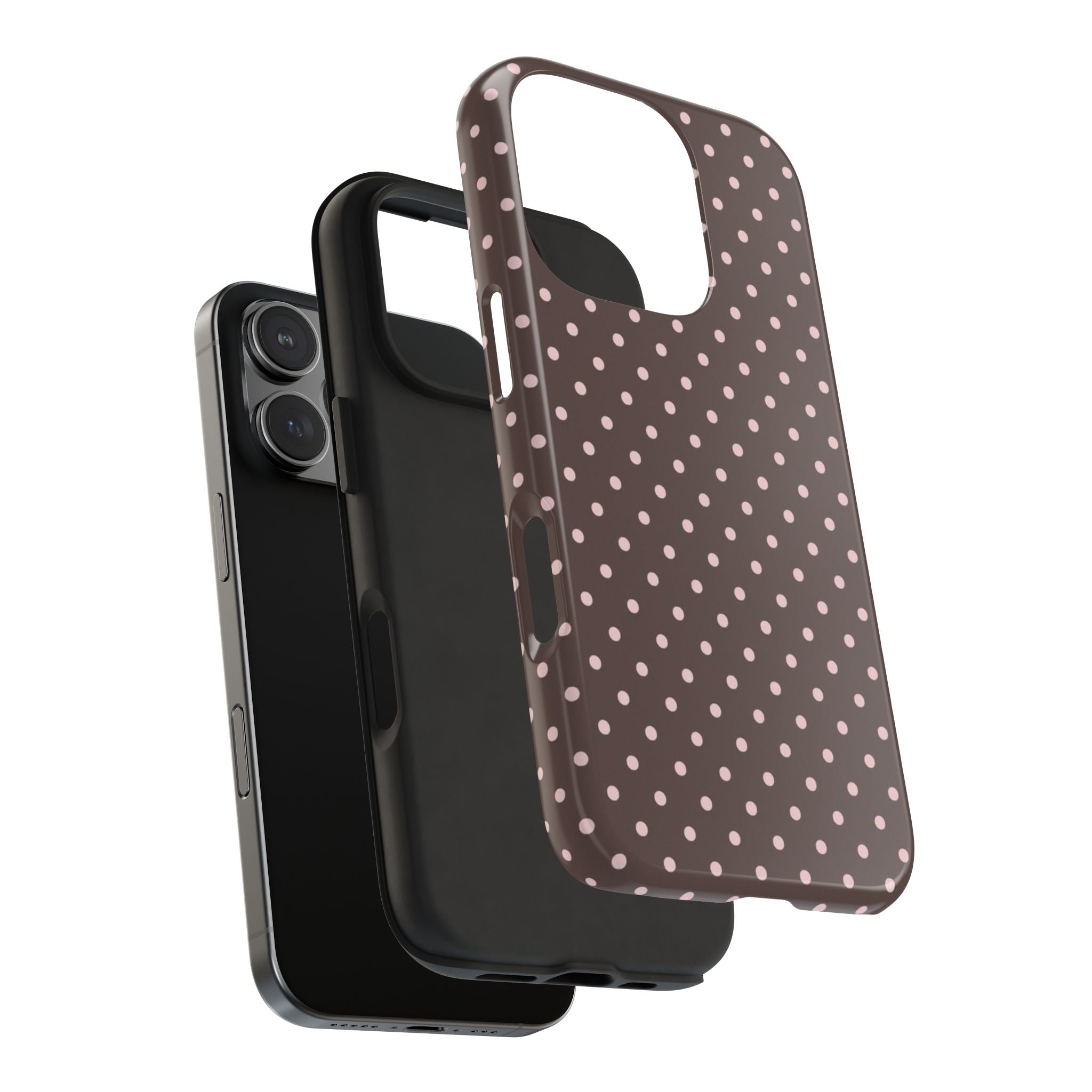 Brown with Pink Dots Phone Case  - Tough Impact-Resistant Case