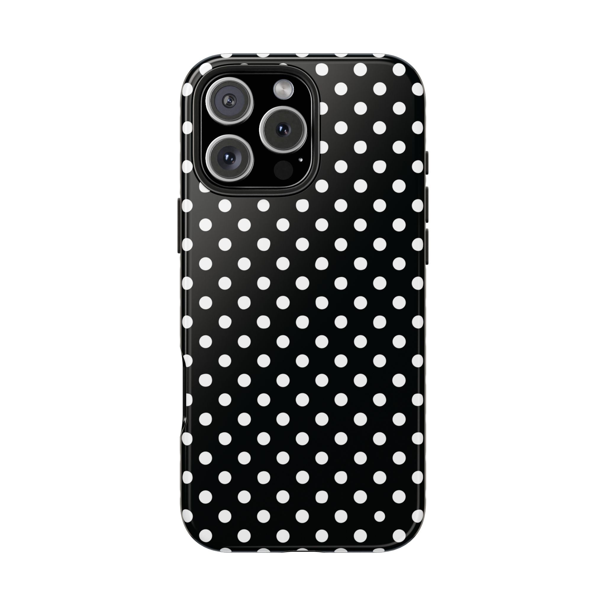 Black and White Polka Dot Phone Case  - Tough Impact-Resistant Case