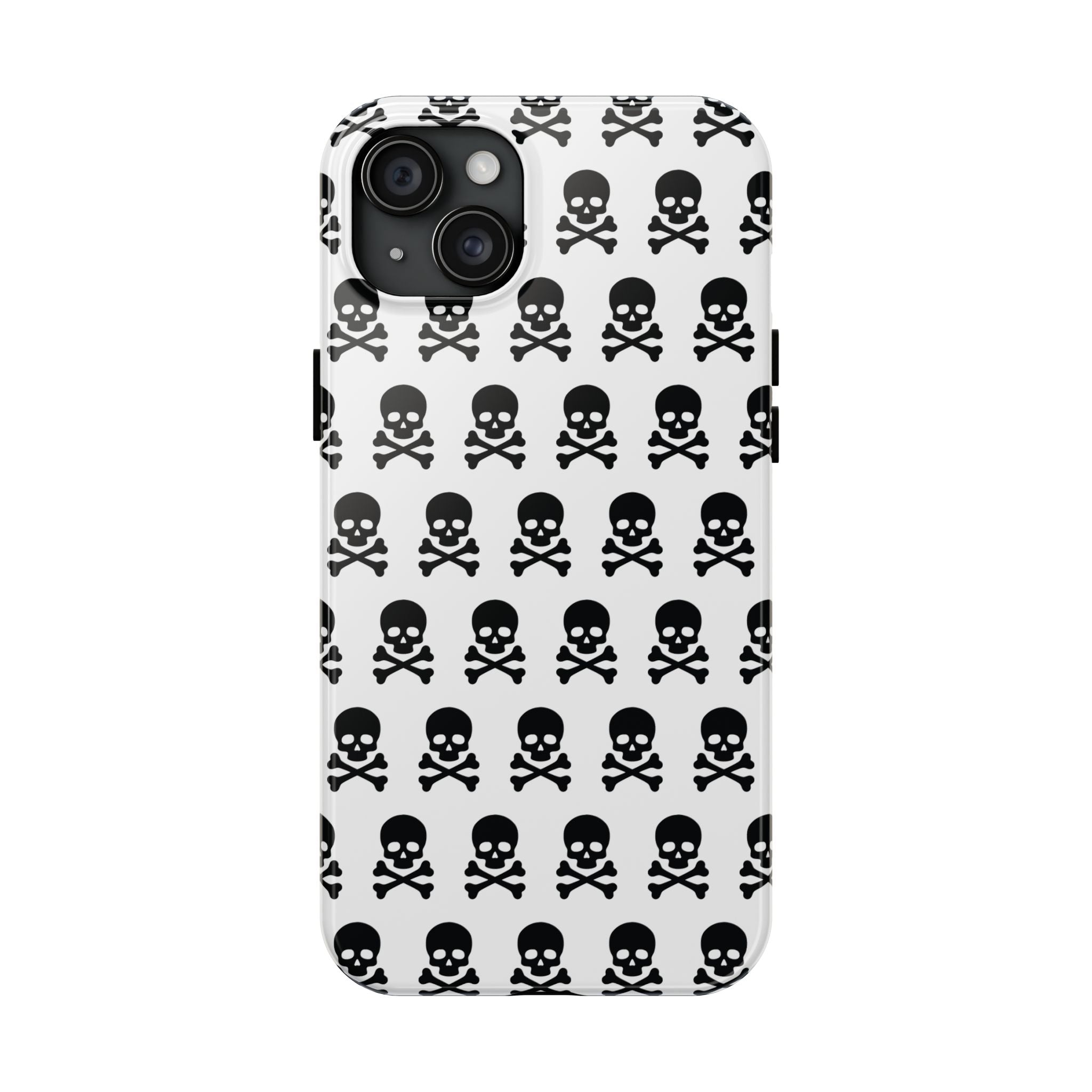 White Punk Skull Print Phone Case