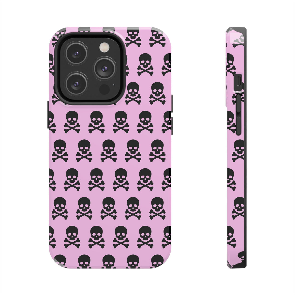 Pink Punk Skull Print Phone Case