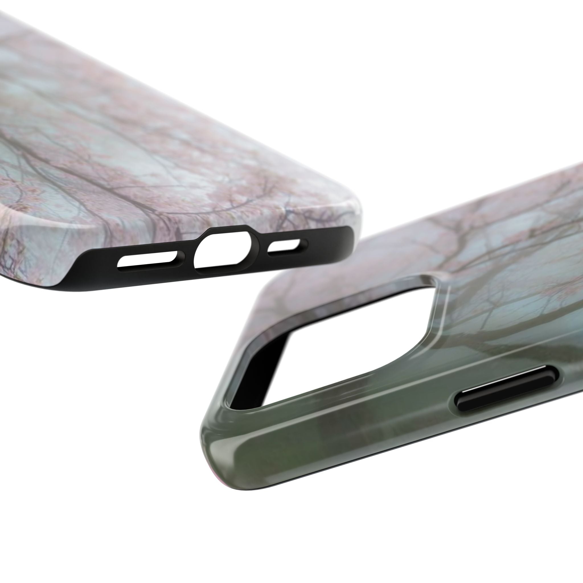 Foggy Cherry Blossom Cyber Phone Case  - Tough Impact-Resistant Case