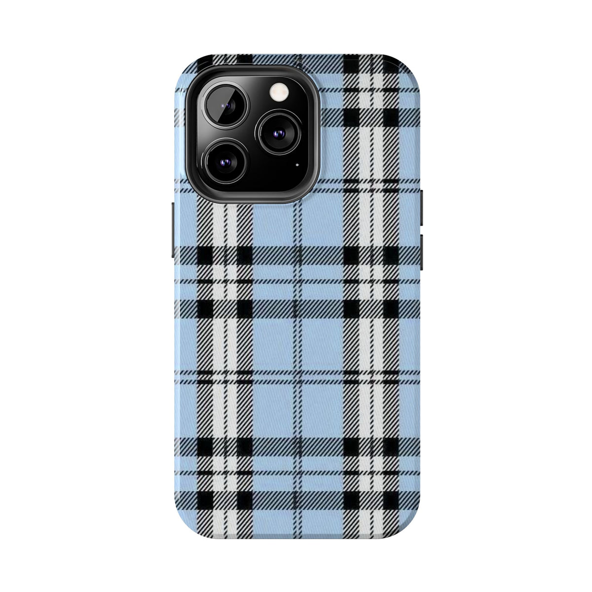 Light Baby Blue Gingham Plaid Phone Case
