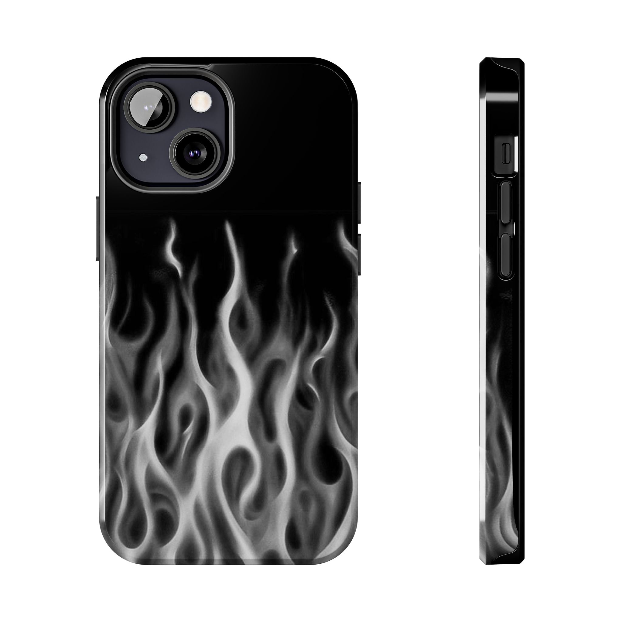 White Airbrush Flames Phone Case  - Tough Impact-Resistant Case