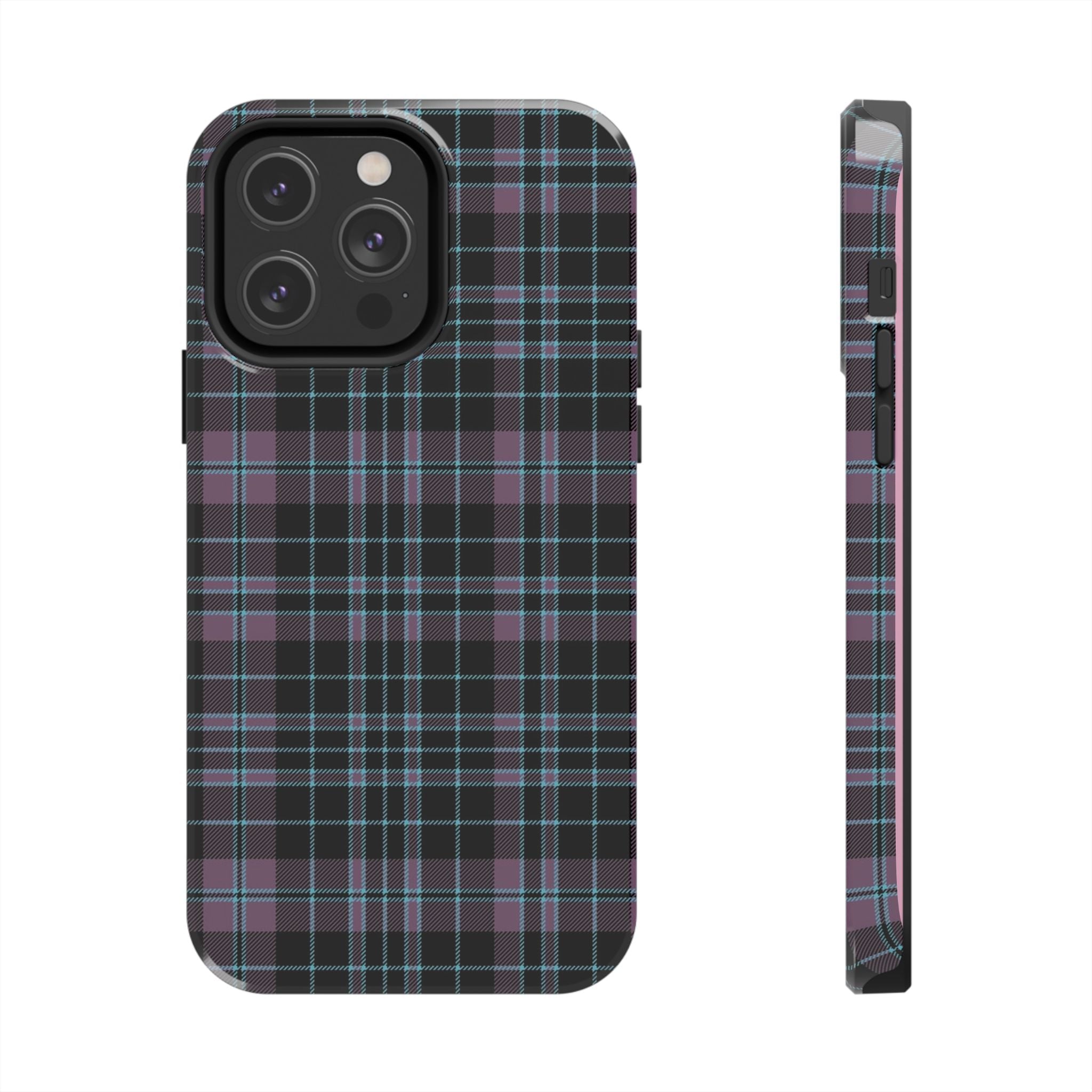 Punk Purple and Blue Plaid Phone Case