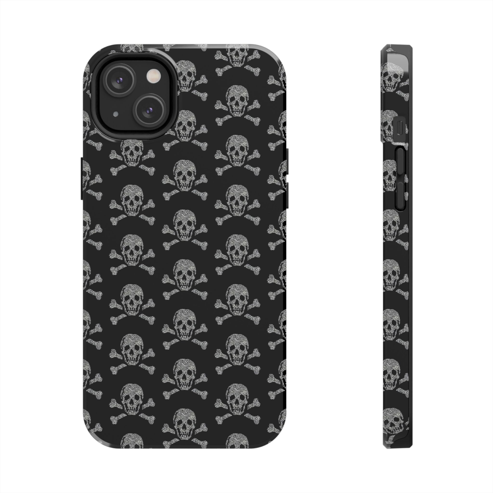 Silver Skull Print Phone Case  - Tough Impact-Resistant Case