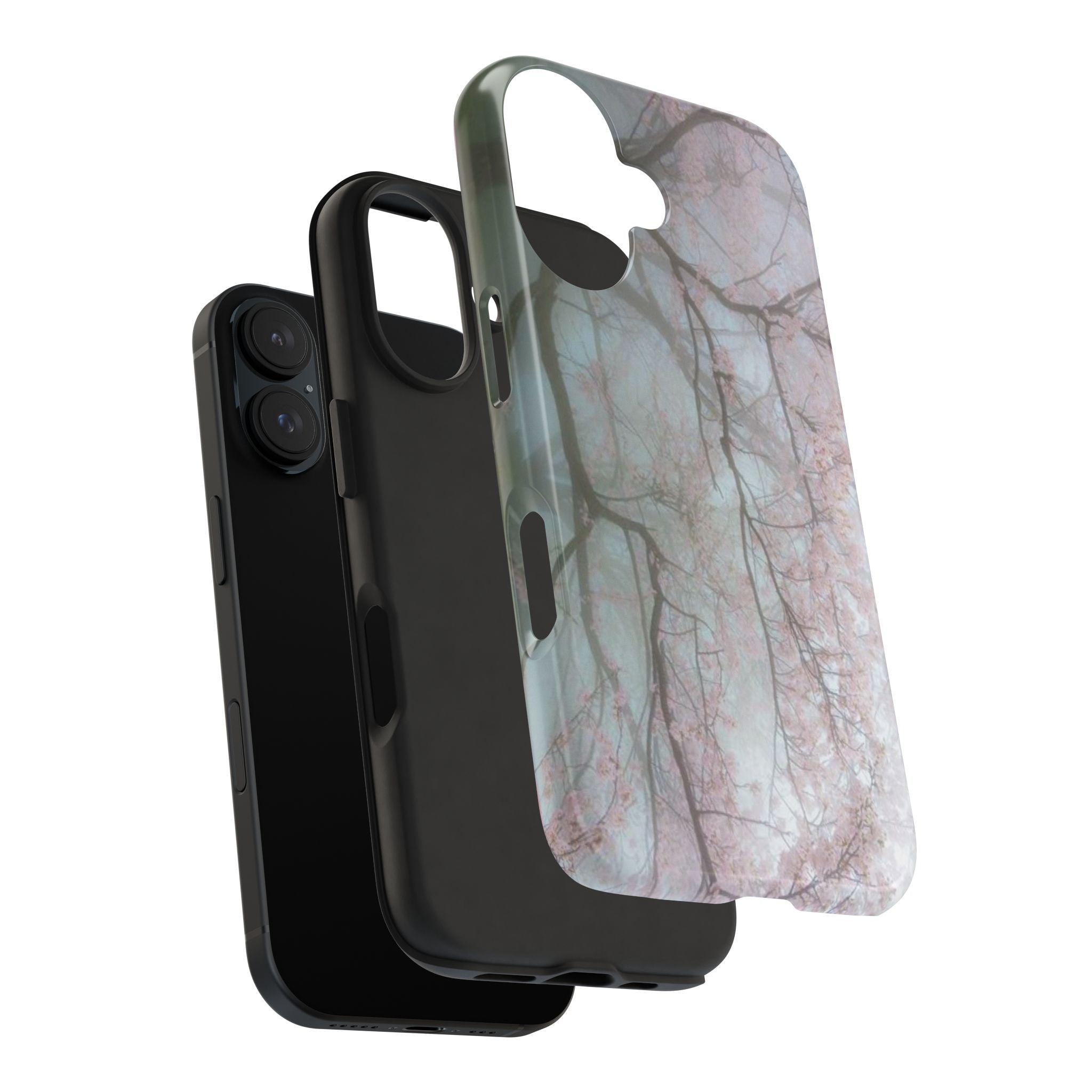 Foggy Cherry Blossom Cyber Phone Case  - Tough Impact-Resistant Case