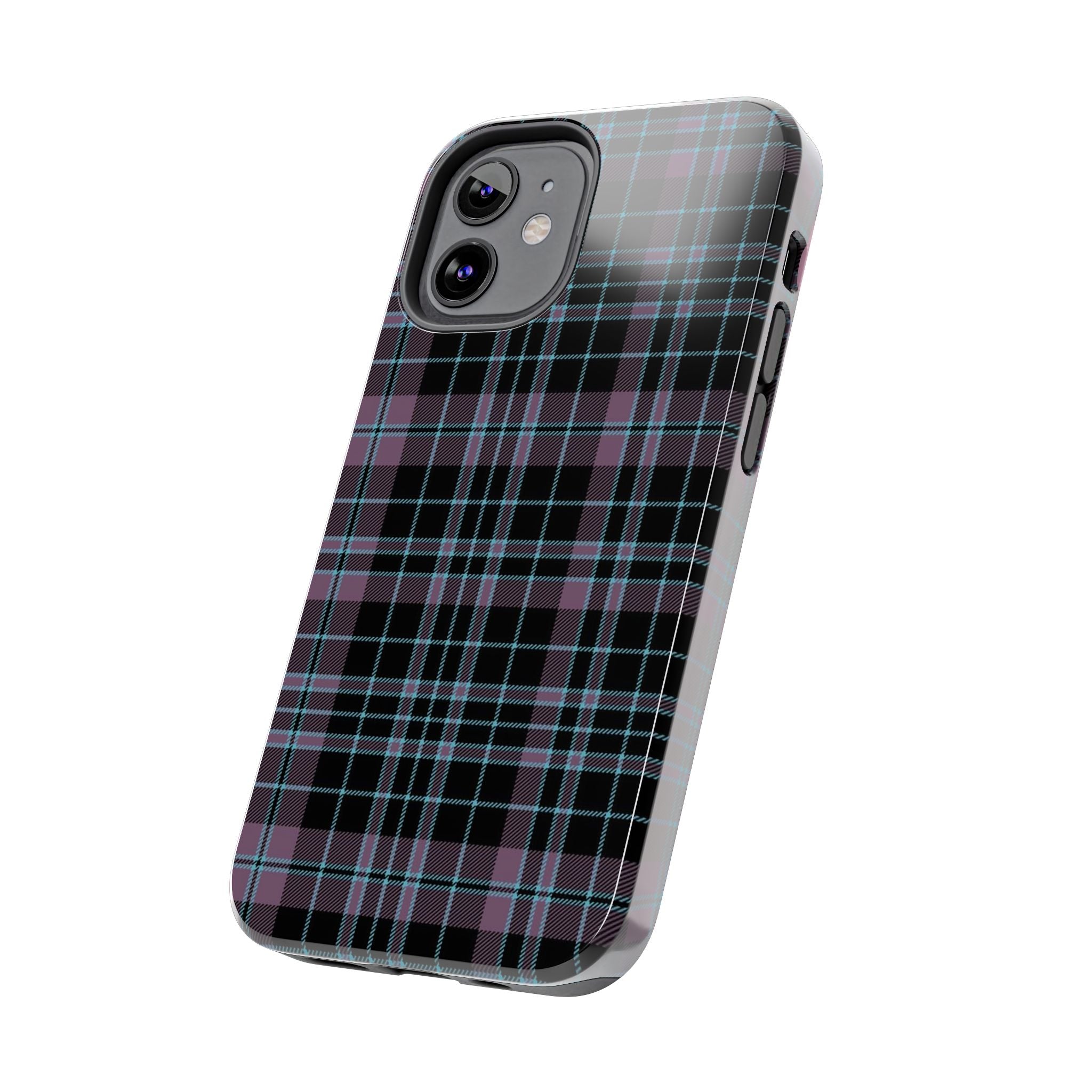 Punk Purple and Blue Plaid Phone Case