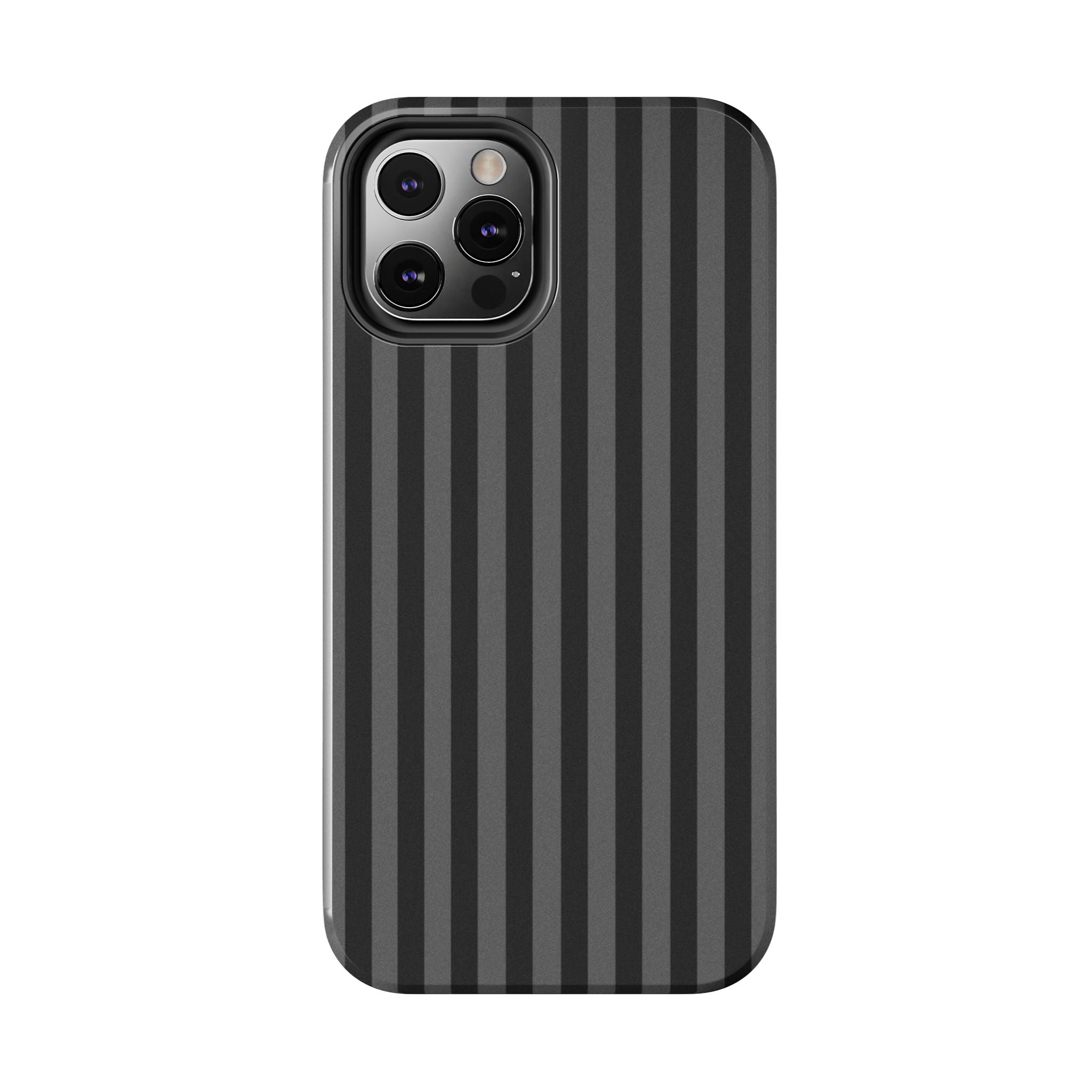 Dark Grey and Black Stripes Phone Case