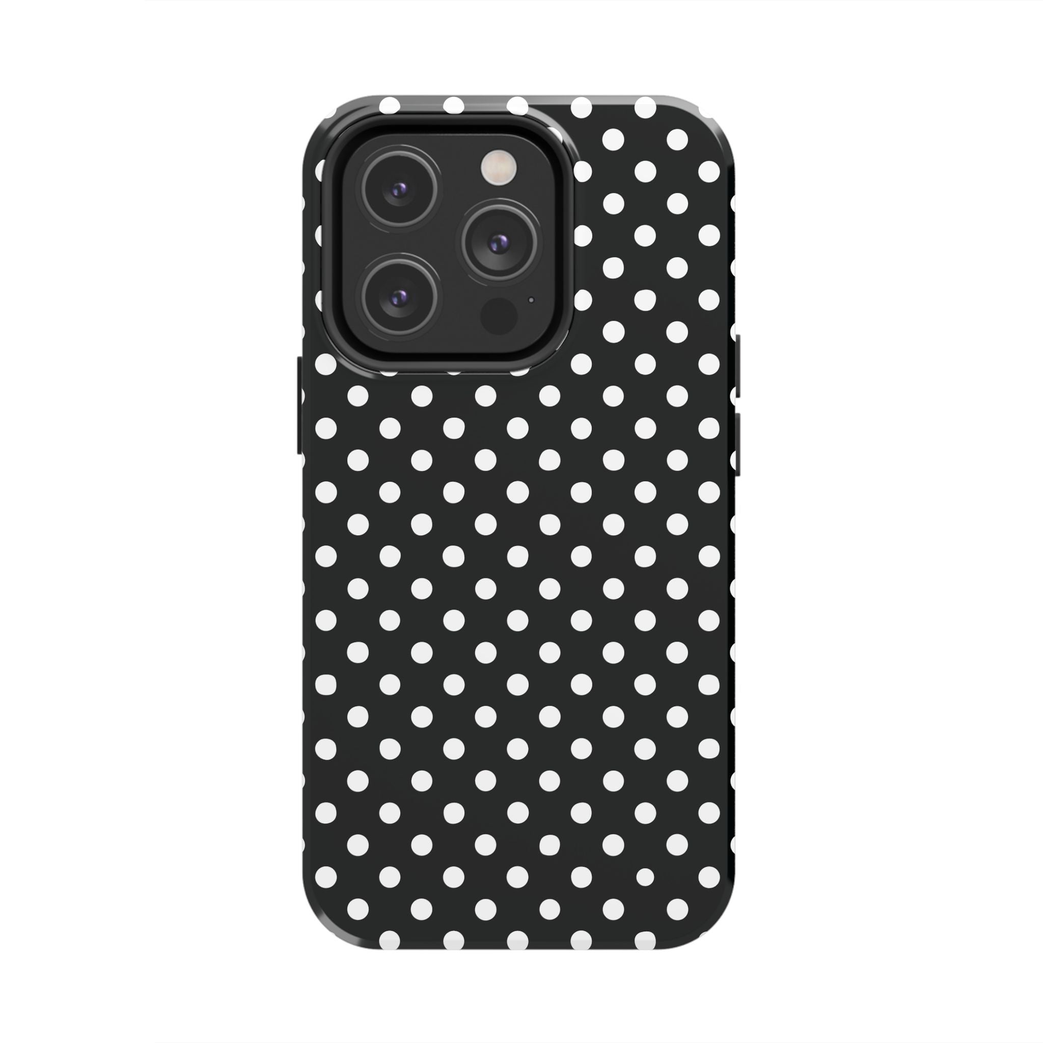 Black and White Polka Dot Phone Case  - Tough Impact-Resistant Case