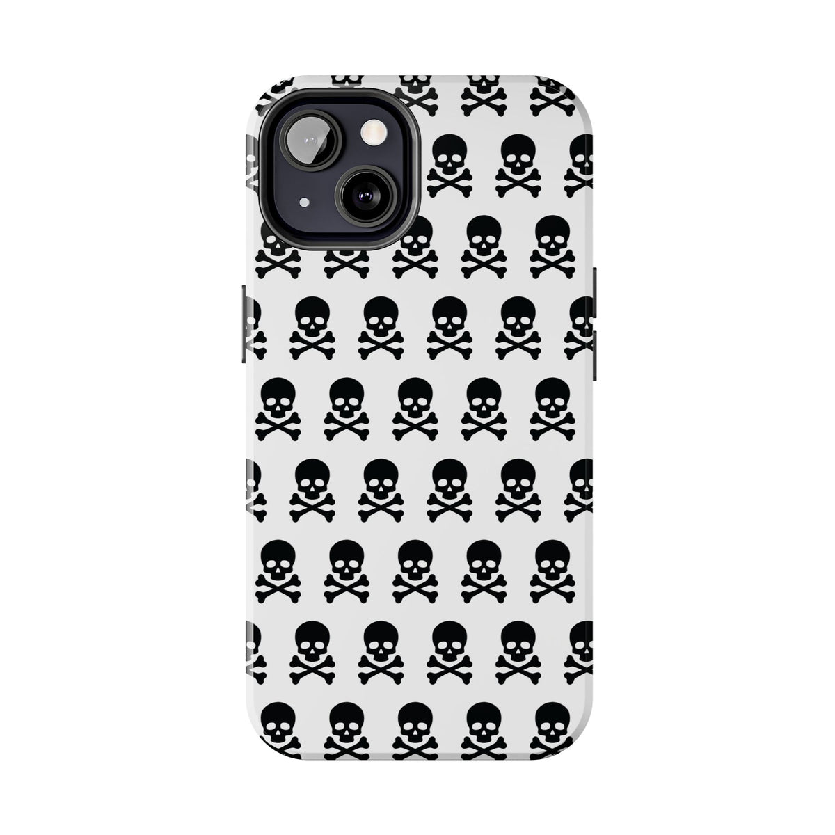 White Punk Skull Print Phone Case