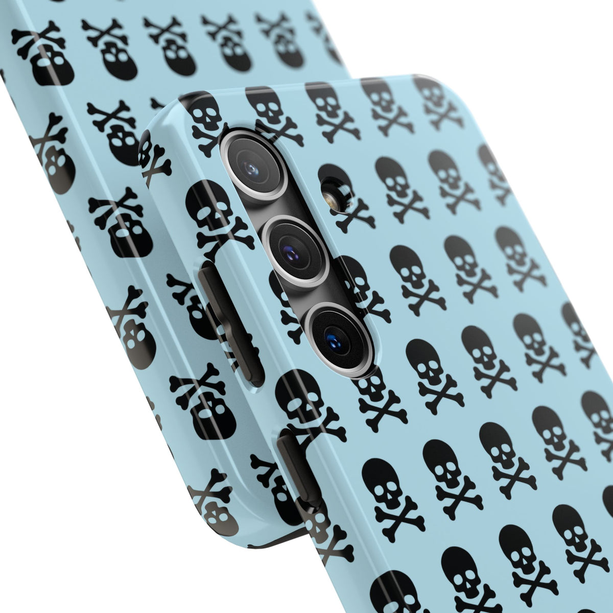 Blue Punk Skull Print Phone Case