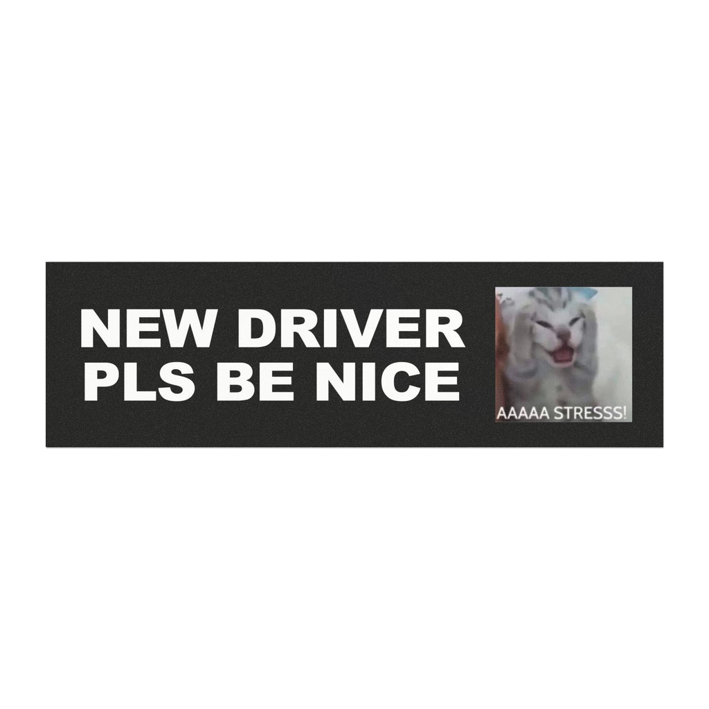 AAA STRESS!! Cute Cat New Driver Bumper Magnet