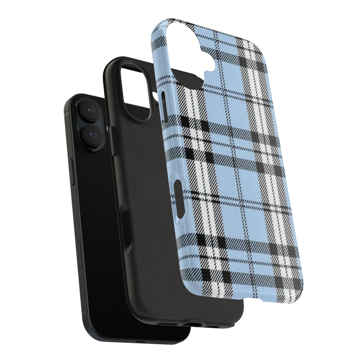 Light Baby Blue Gingham Plaid Phone Case