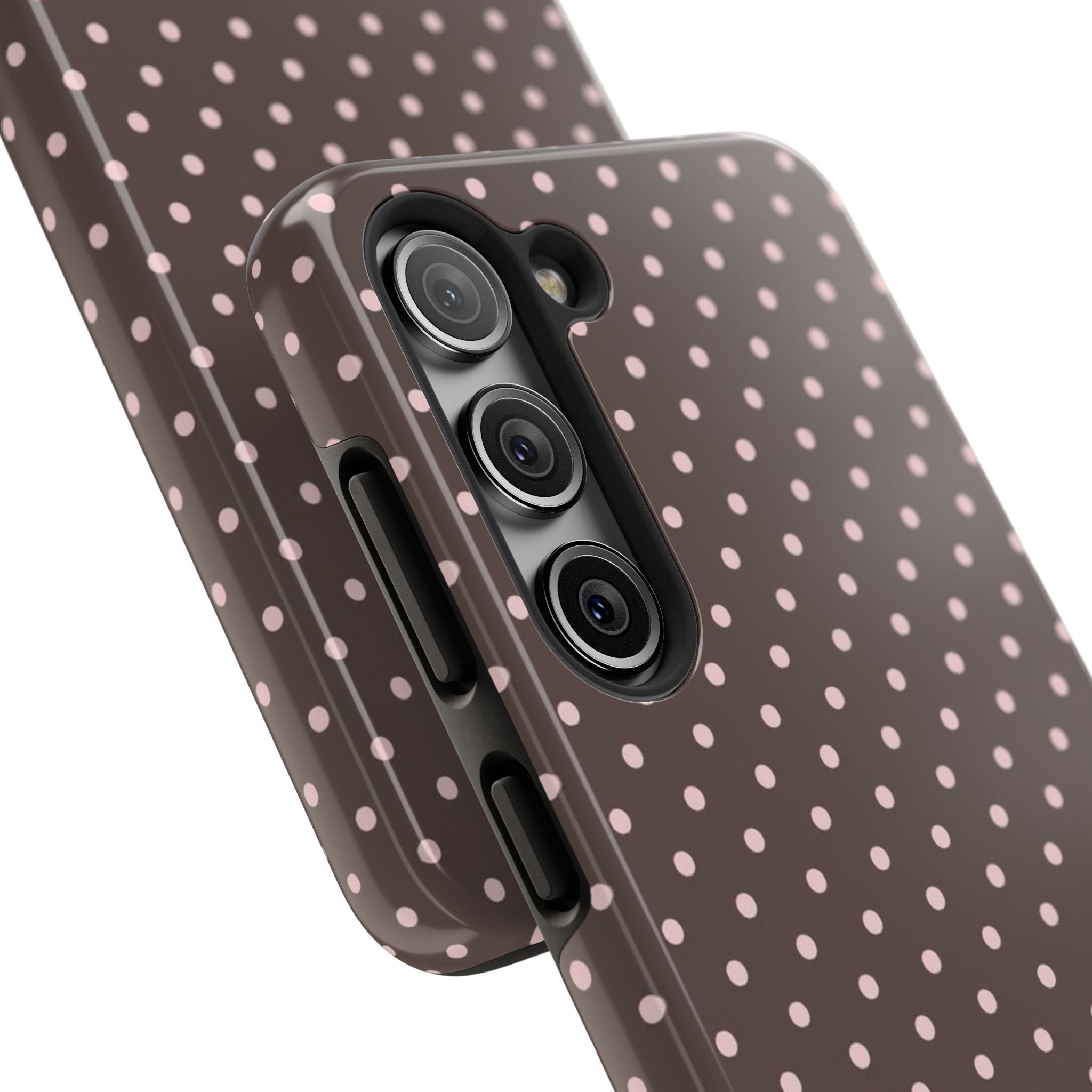 Brown with Pink Dots Phone Case  - Tough Impact-Resistant Case
