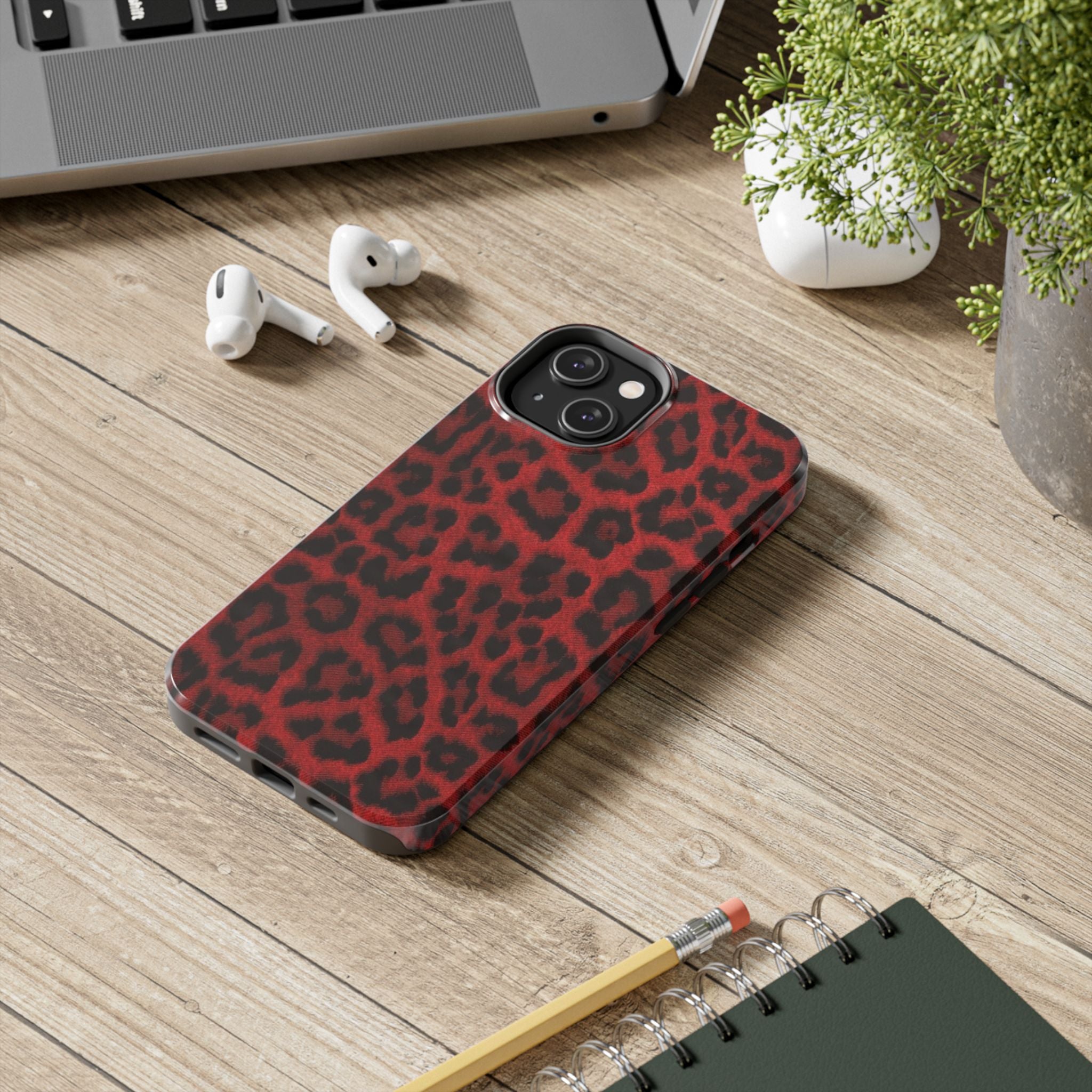 Red Cheetah Leopard Phone Case  - Tough Impact-Resistant Case