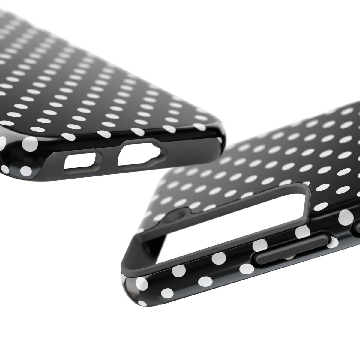 Black and White Polka Dot Phone Case  - Tough Impact-Resistant Case