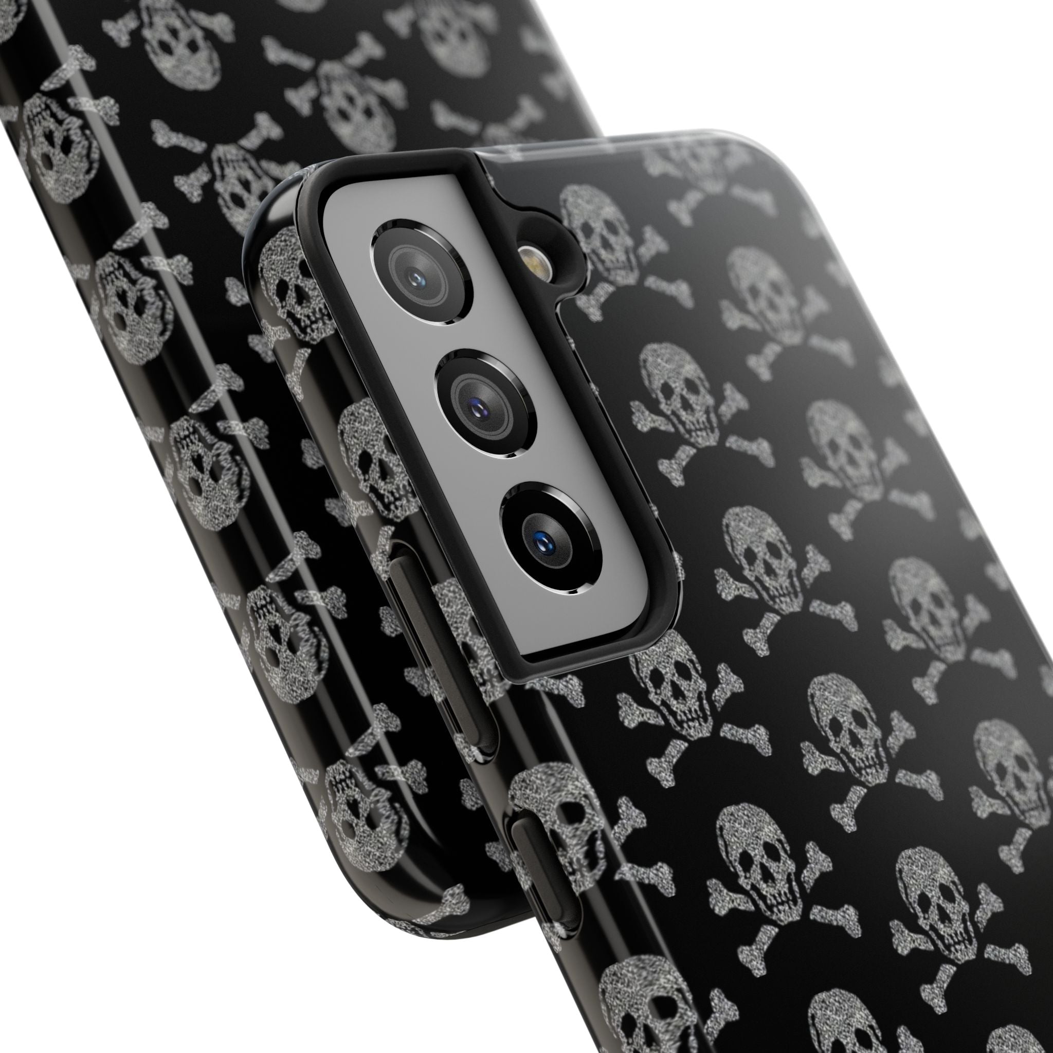 Silver Skull Print Phone Case  - Tough Impact-Resistant Case