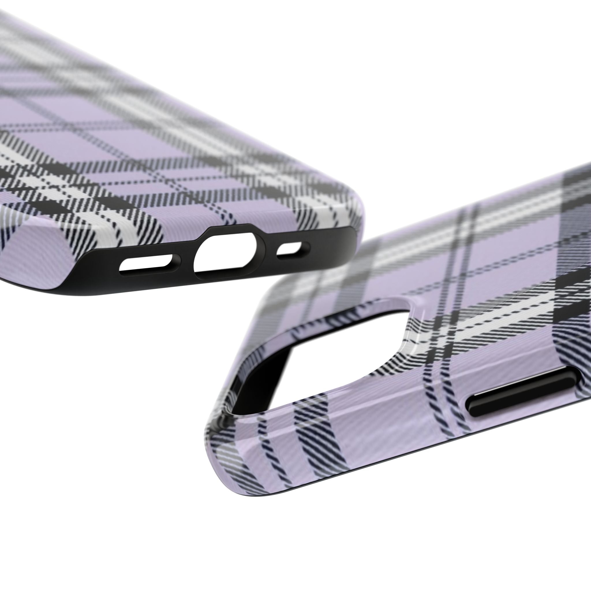 Lavender Light Purple Gingham Plaid Phone Case  - Tough Impact-Resistant Case