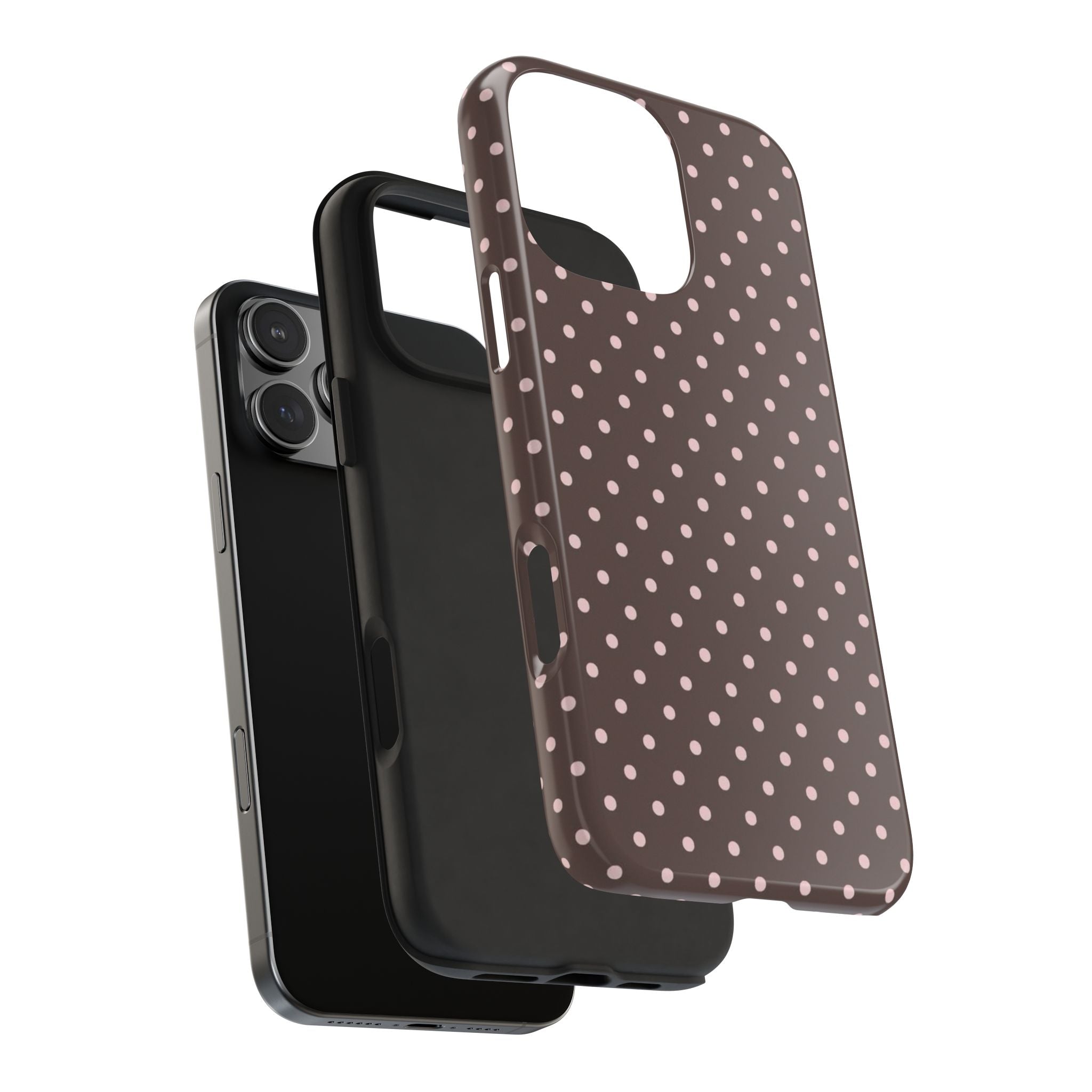 Brown with Pink Dots Phone Case  - Tough Impact-Resistant Case