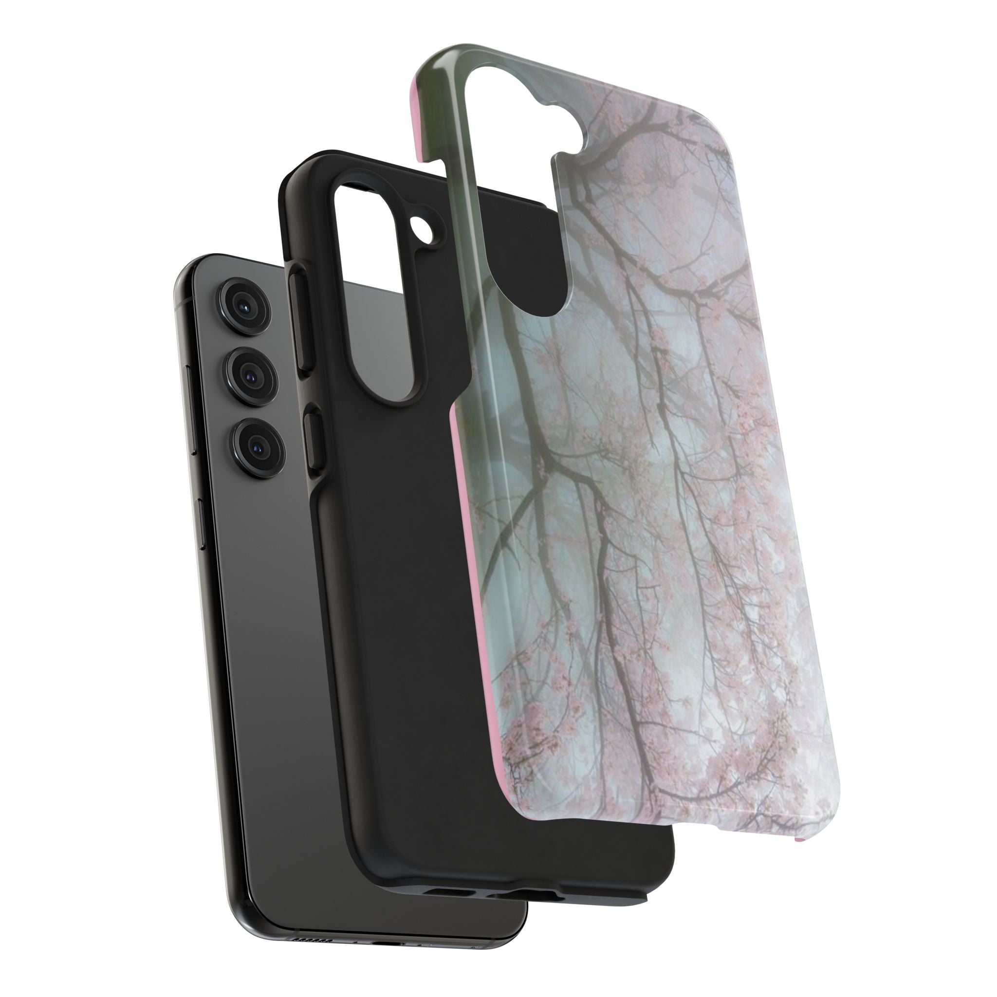 Foggy Cherry Blossom Cyber Phone Case  - Tough Impact-Resistant Case