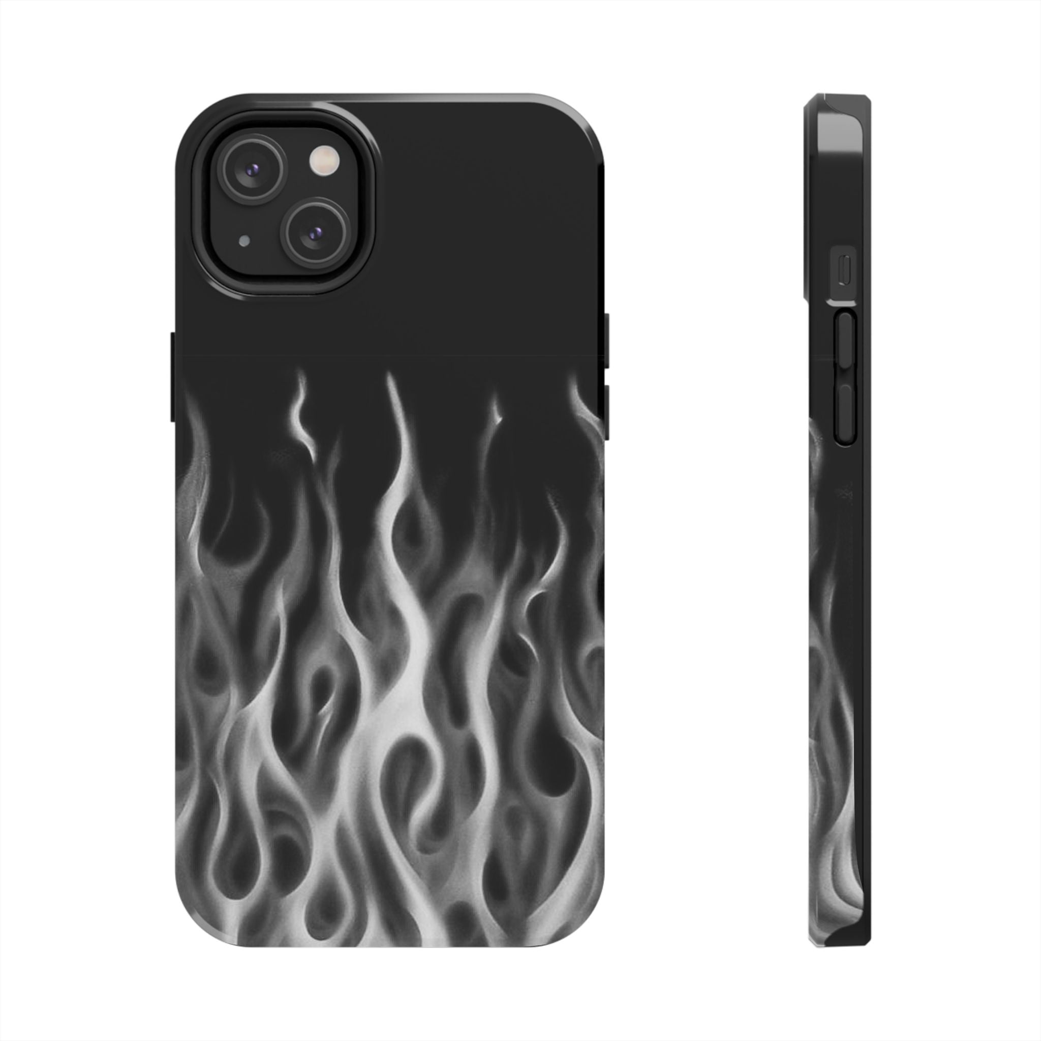 White Airbrush Flames Phone Case  - Tough Impact-Resistant Case